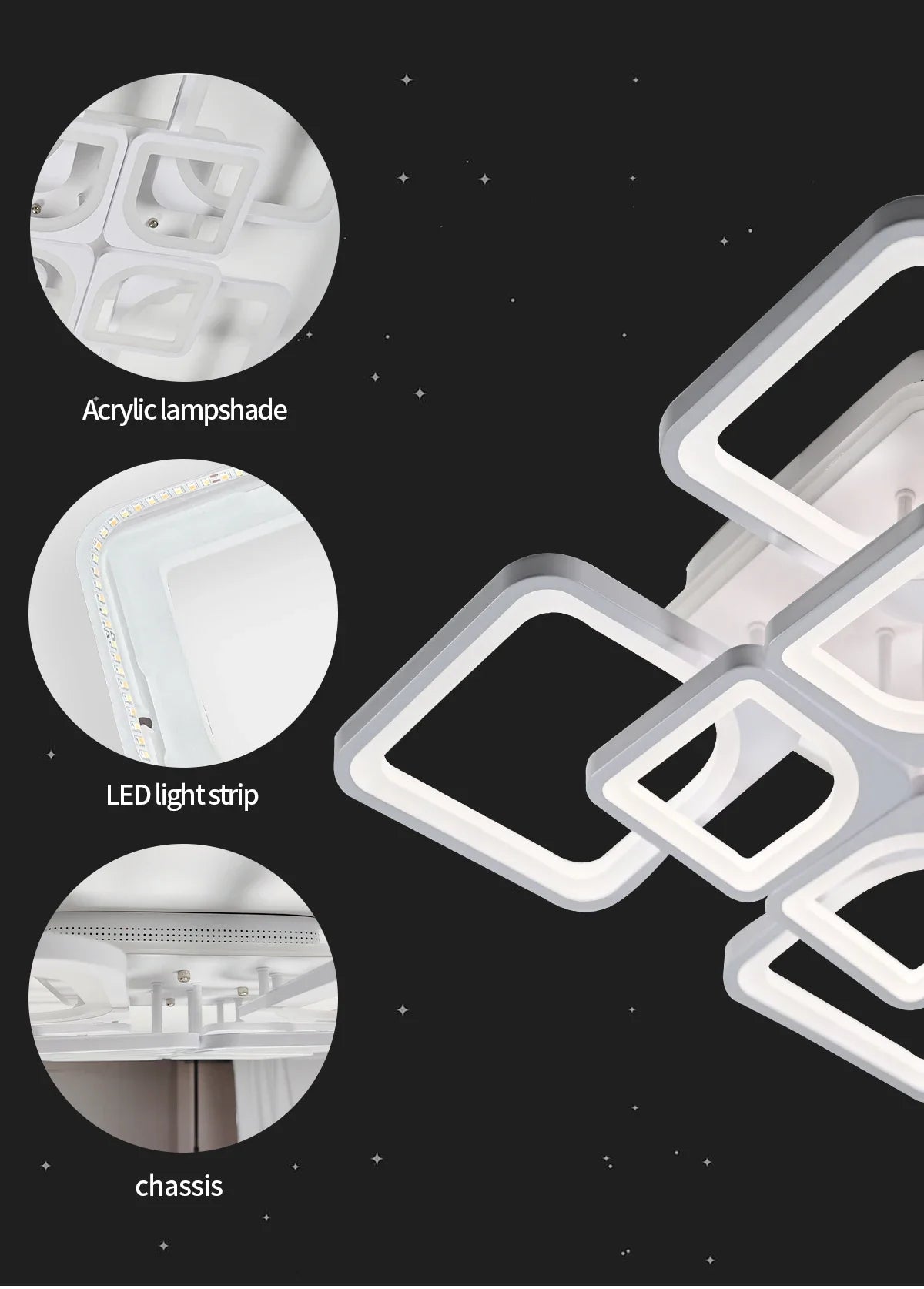 Vierkante LED Plafondlamp met Afstandsbediening en Dimfunctie – Moderne Dimbare Plafondverlichting voor Woonkamer, Slaapkamer & Hal