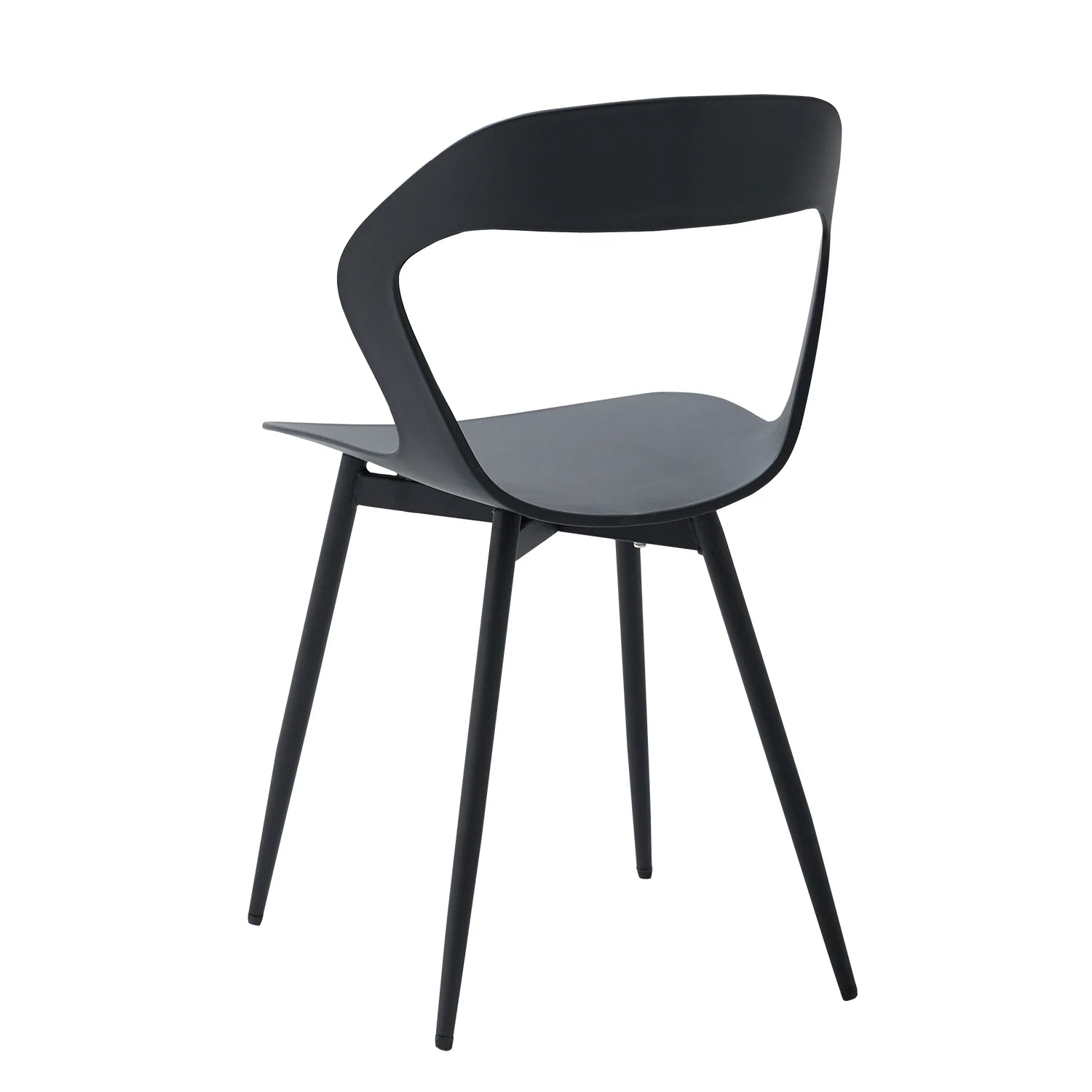 Set van 4/6 Scandinavische Eetkamerstoelen – Nordic Design Kunststof Stoelen met Metalen Poten