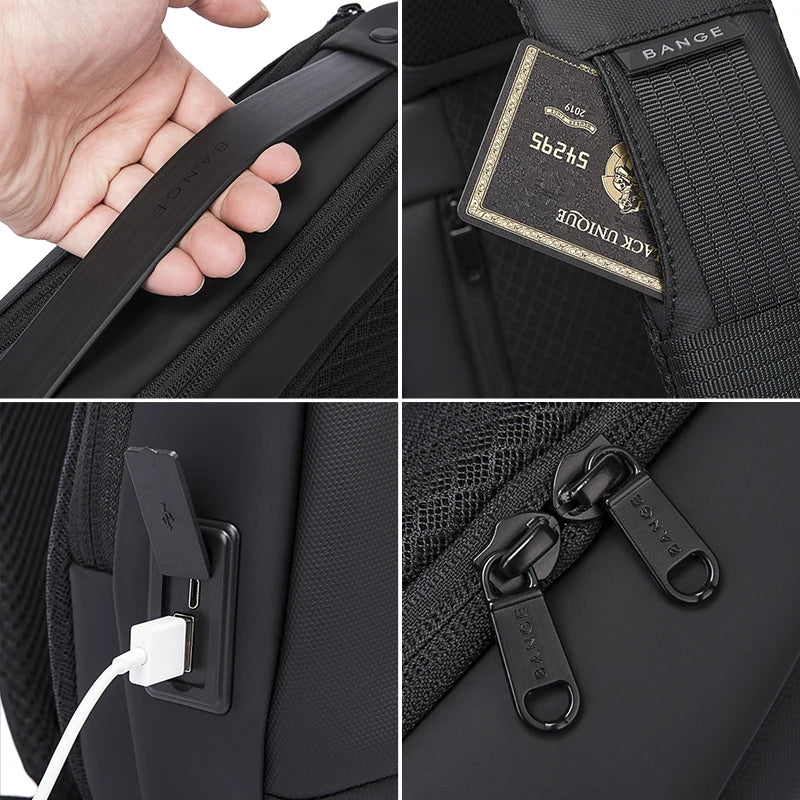 Waterdichte Multi‑Lagen Chest Bag Met USB‑Oplaadpoort – Sling Crossbody Tas Voor Heren & Dames