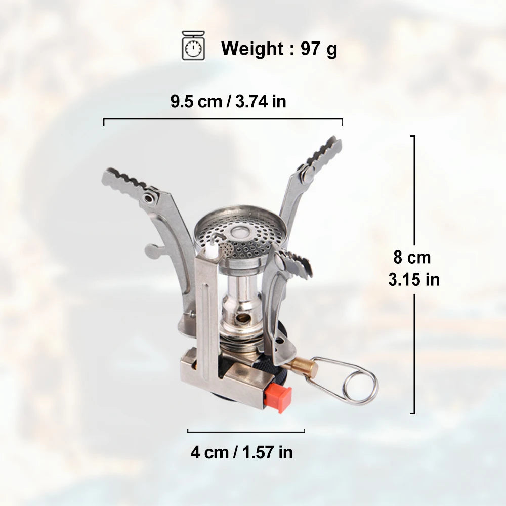 Ultralichte 3000W Camping Gasbrander – Draagbare Outdoor Kookbrander met Aluminium Body en Opbergdoos