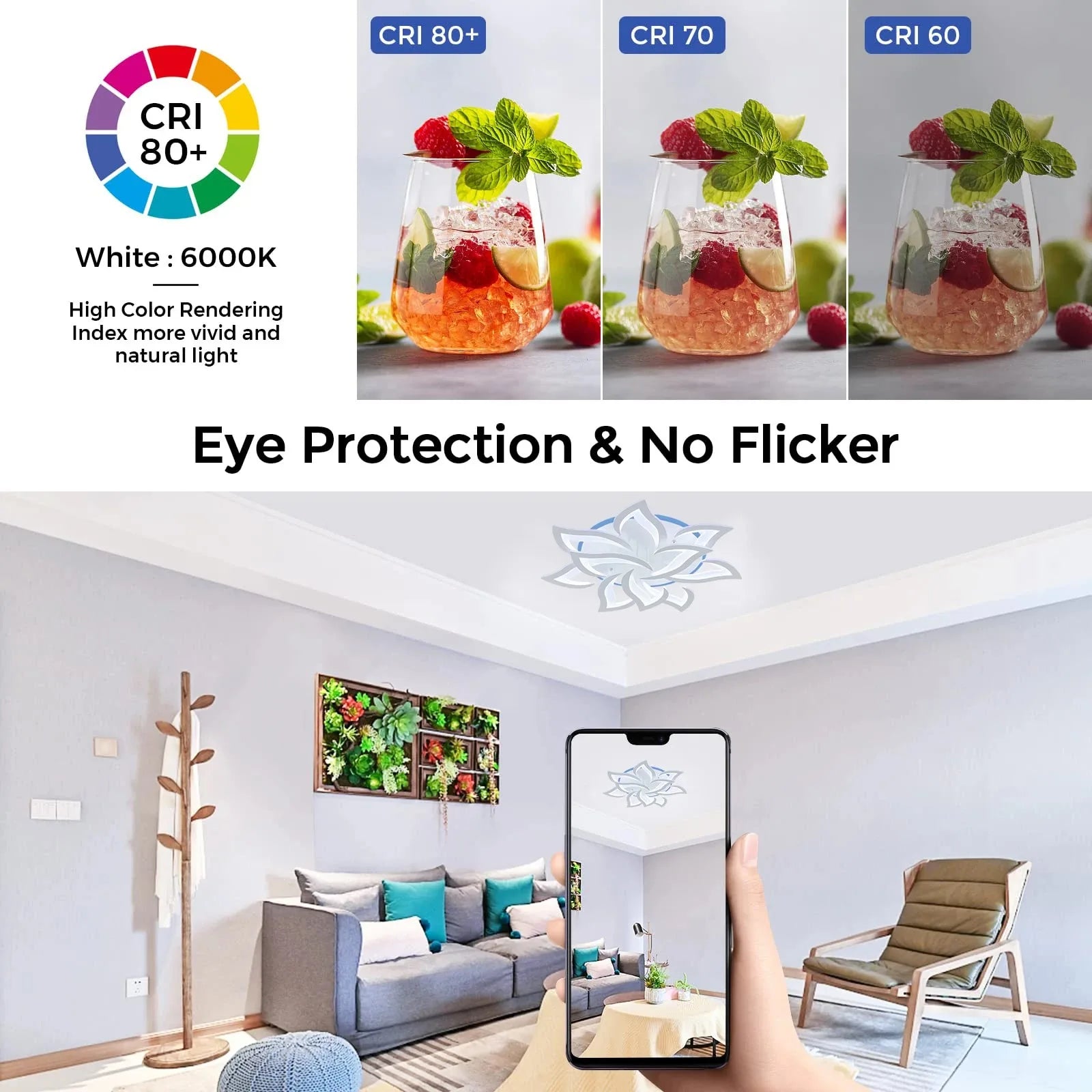 Slimme LED Plafondlamp – Dimbare Moderne Verlichting met Afstandsbediening en RGB Sfeerverlichting