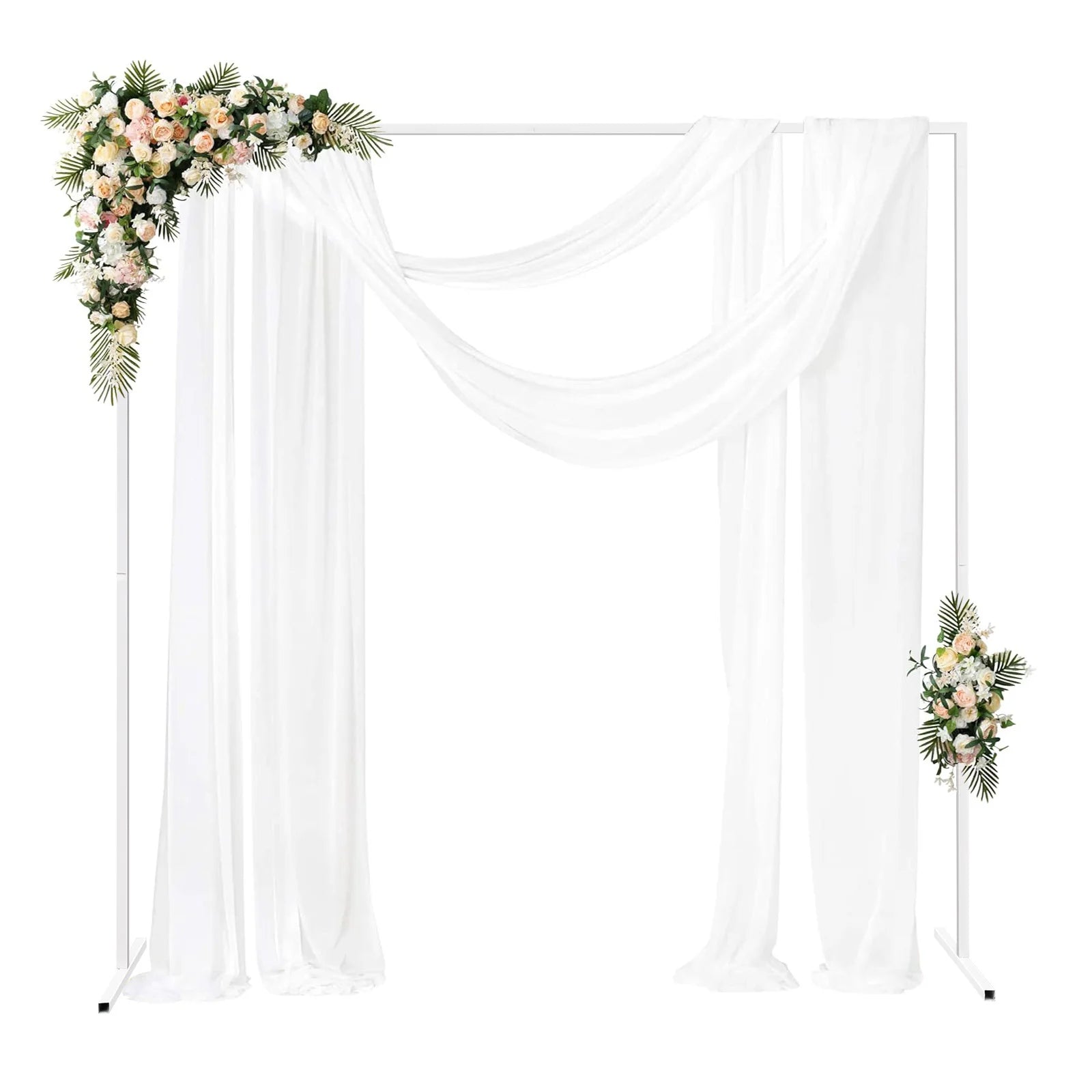 Verstelbare Bruiloft Boog Standaard 2x2m – Wit Metalen Frame voor Feestdecoratie, Bruiloften en Fotoshoots