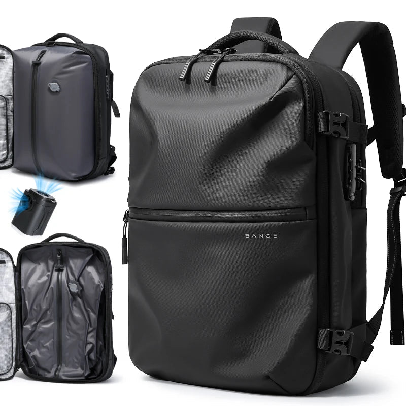 Anti‑Diefstal Laptop Rugzak 15.6 Inch – Waterdichte Reis & Business Backpack met Vacuum Compressie en Schoenenvak