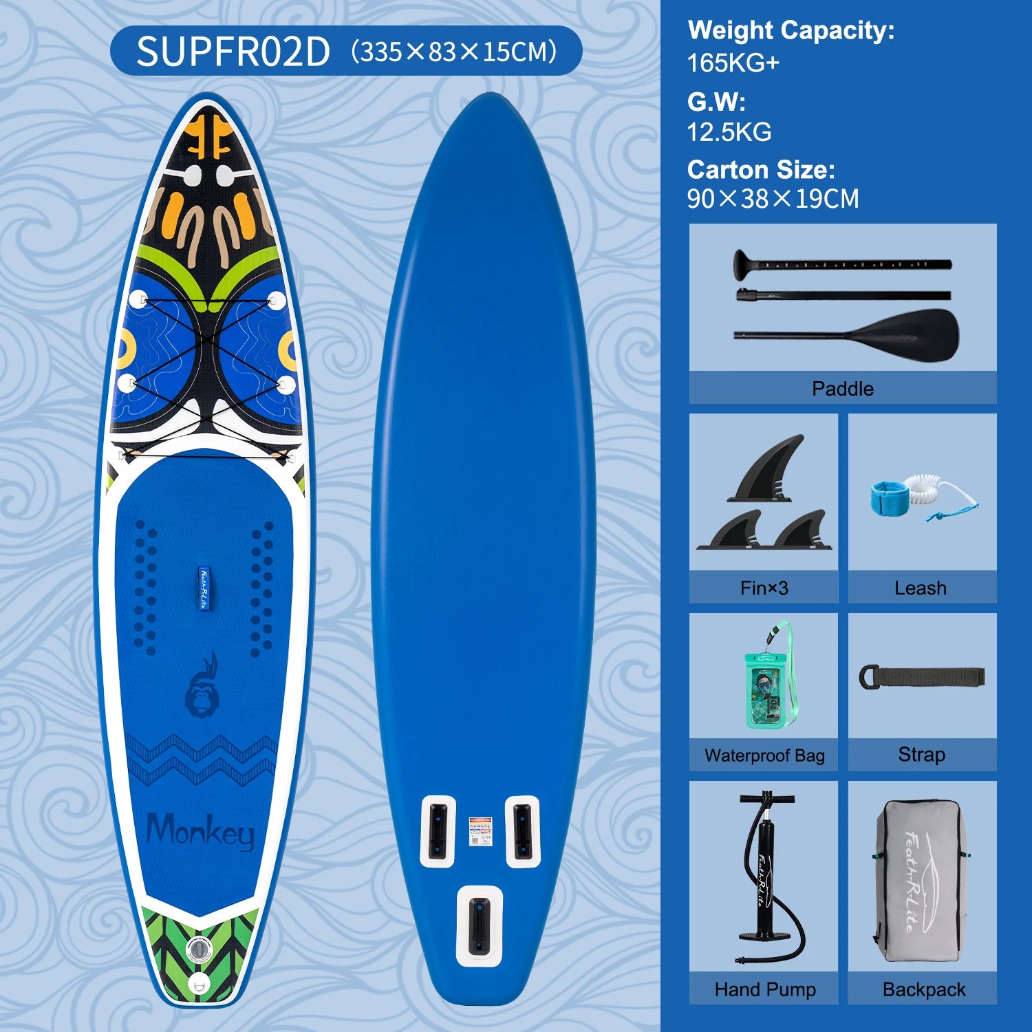Opblaasbaar SUP Board 11'6" – Koi Paddle Board met Accessoires – Stand Up Paddle Surfboard voor Volwassenen
