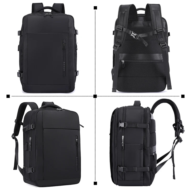 Grote Waterdichte Rugzak Voor 15.6" Laptop | USB‑Oplaadpoort & Nat‑Droog Vak | School, Werk & Reizen