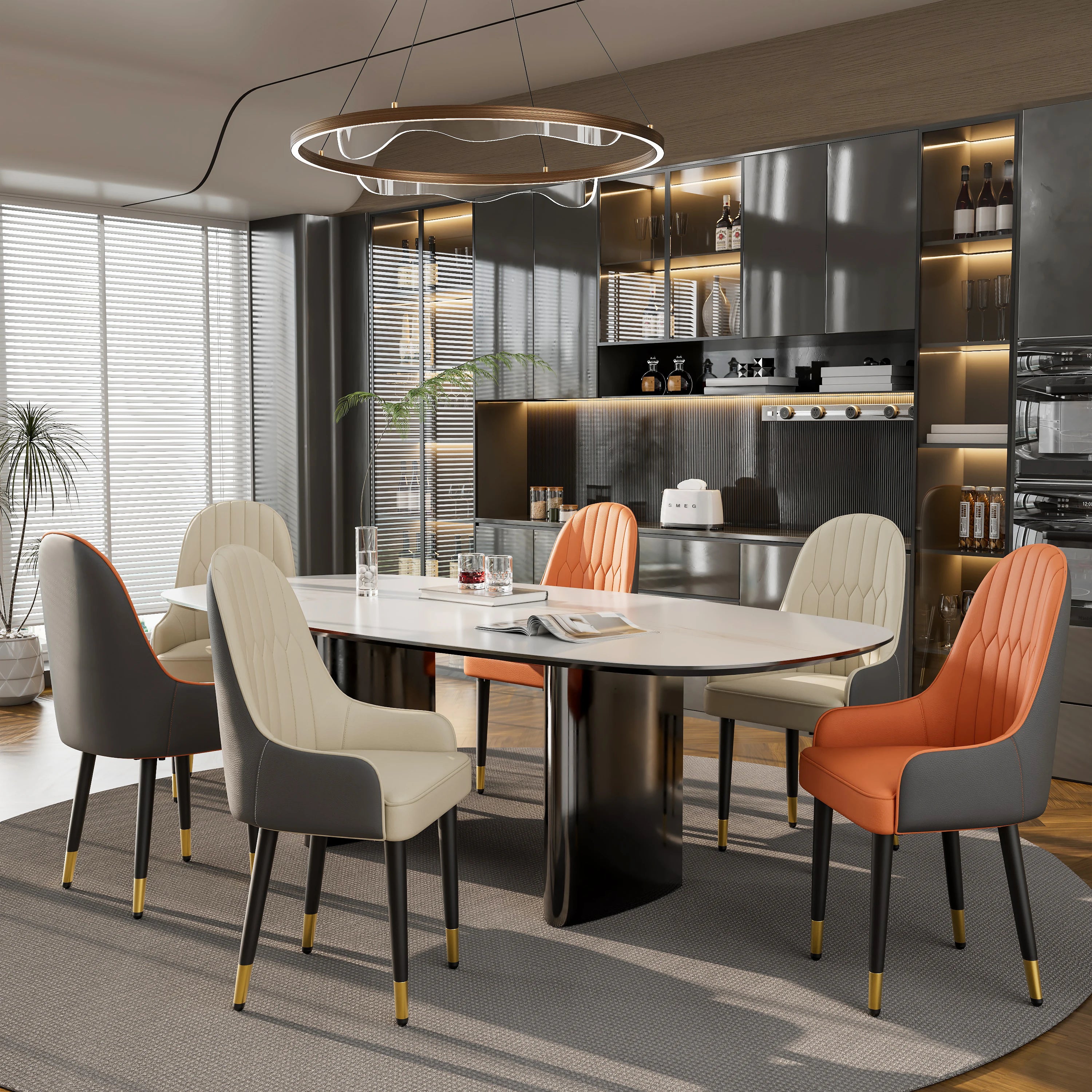 Luxe Eetkamerstoelen Set van 2 – Microvezel Leren Stoelen met Houten Poten | Moderne Gestoffeerde Dining Chairs