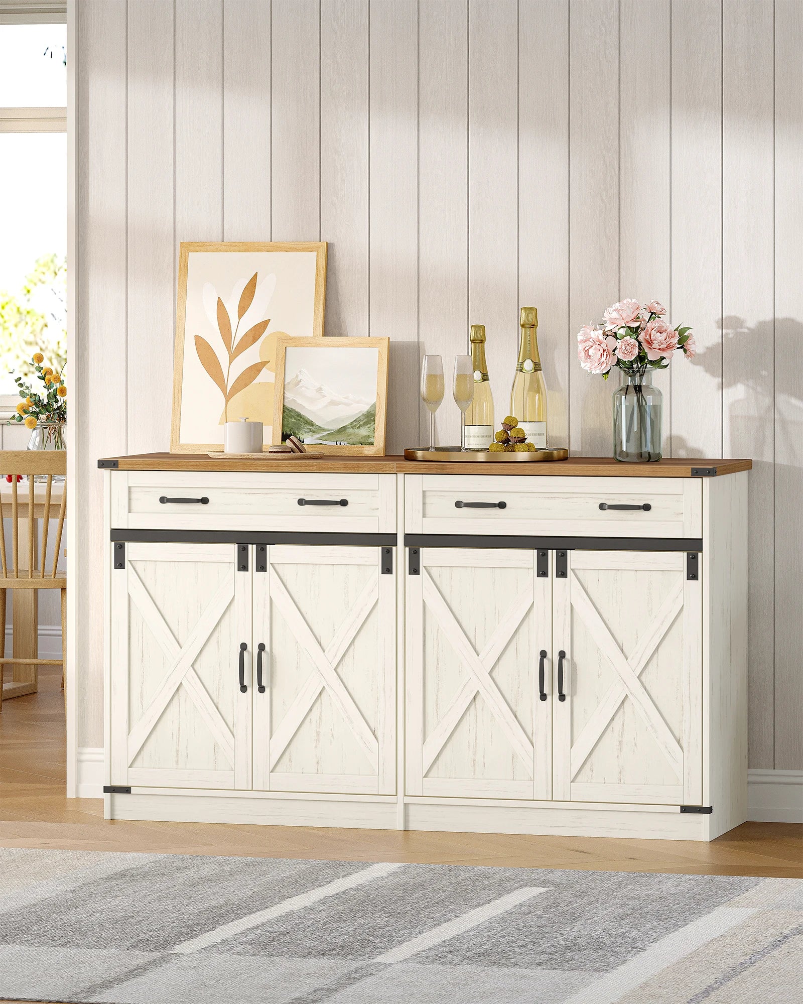 Ruime Keukenkast Sideboard met 1 Lade & 2 Deuren – Verstelbare Planken & Robuuste Opslagkast voor Woonkamer en Keuken