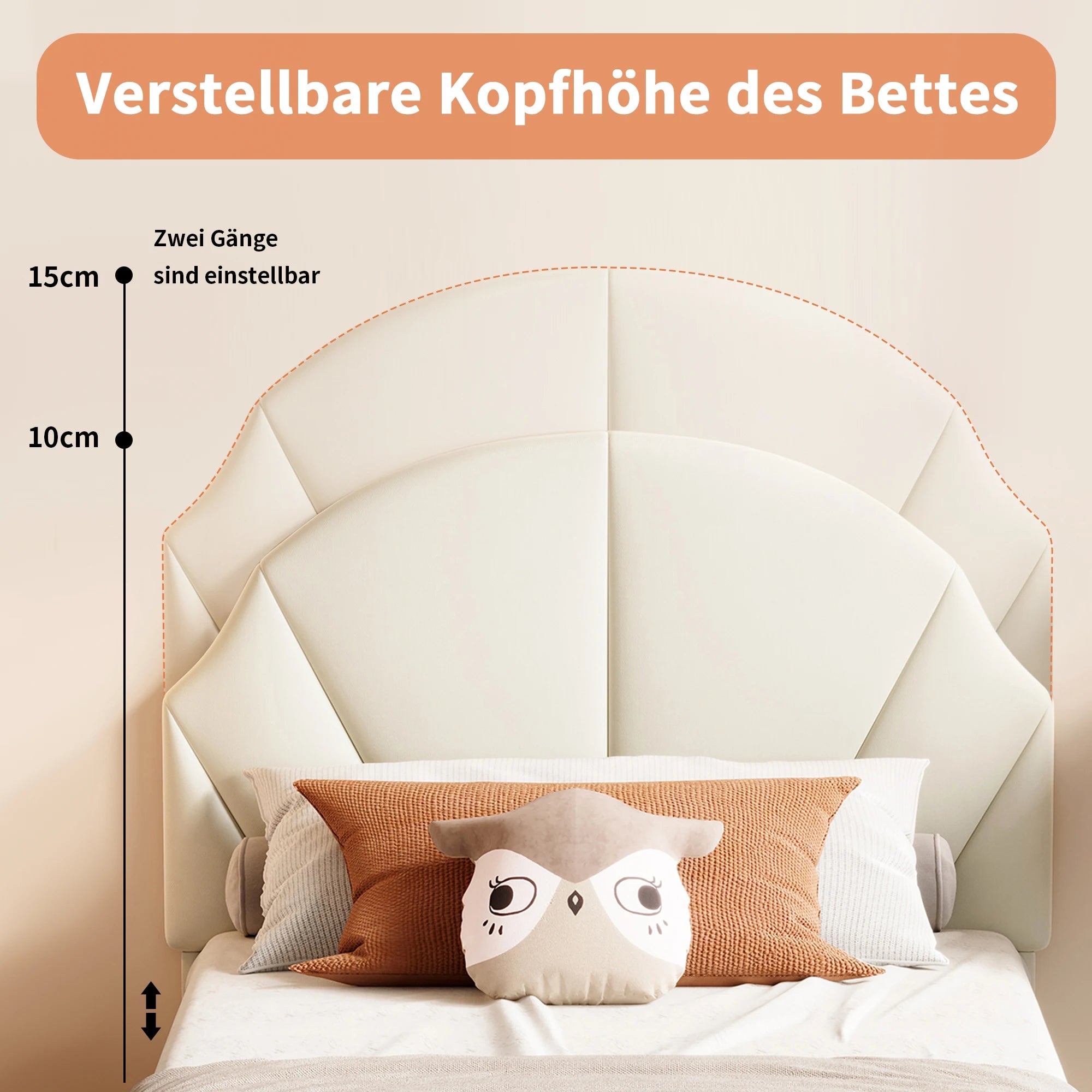 Kinderbed 90x200 Meisjesbed Fluweel Bloemenkroon – Speels & Stijlvol