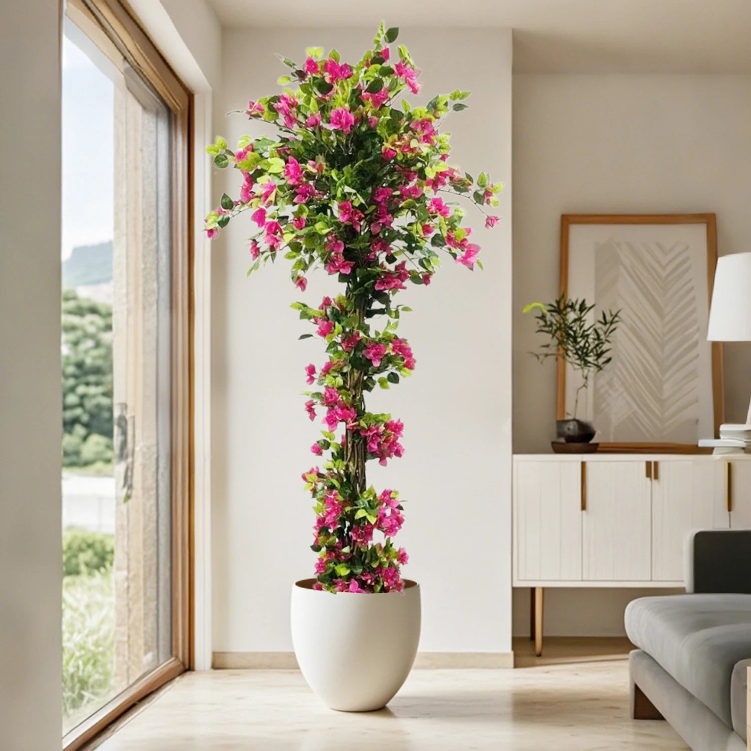 Kunstmatige Bougainvillea Boom 185 cm Roze – Realistische Nepplant voor Binnen & Buiten