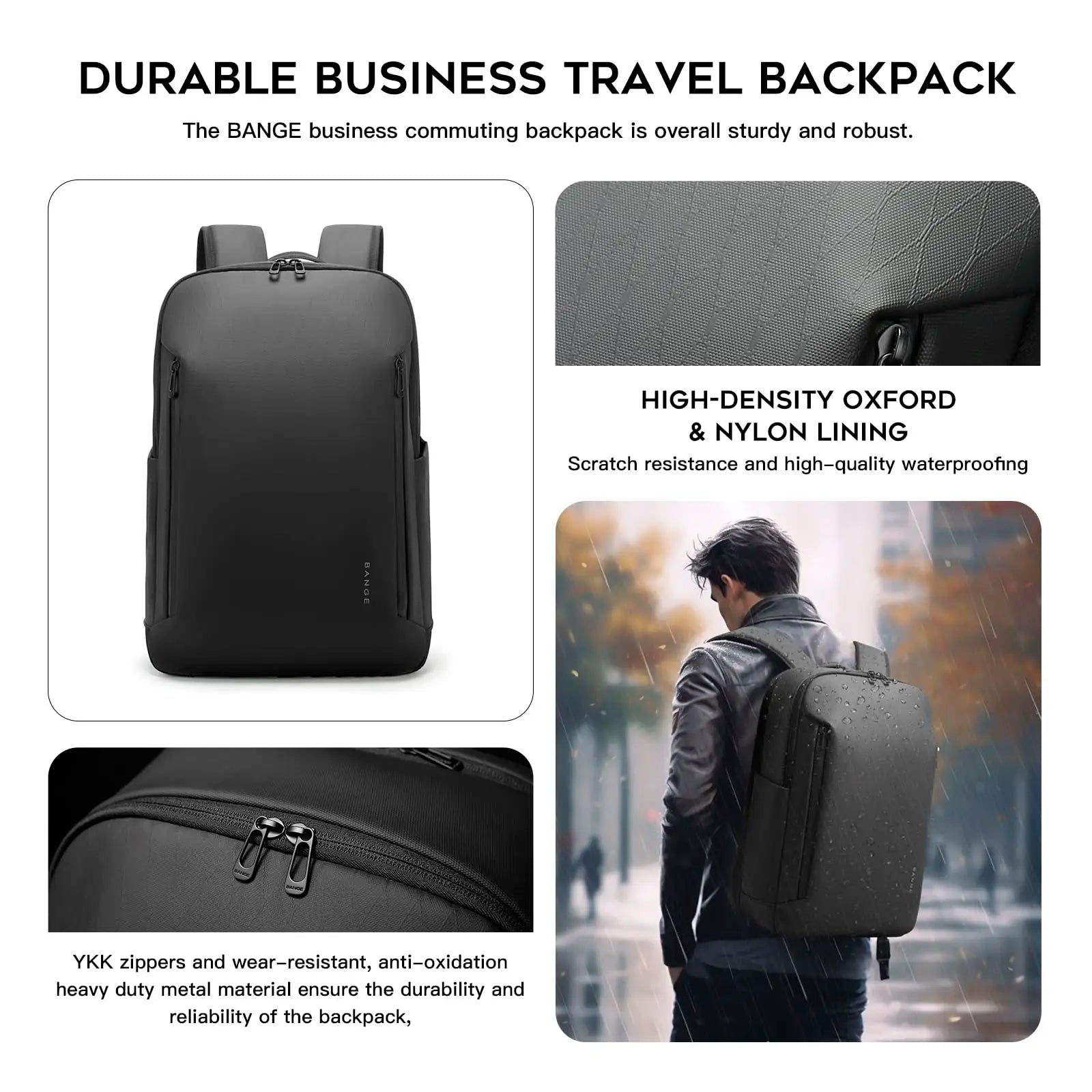 Casual Waterdichte Rugzak 15.6″ Laptop – Grote Capaciteit, Multi‑Pockets, Lichtgewicht – Perfect Voor Zaken, Reizen & Dagelijks Gebruik