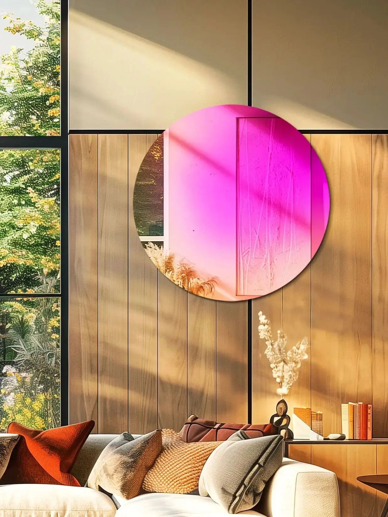 Iriserende Ronde Wandspiegel Regenboog Glas – Moderne Decoratieve Spiegel