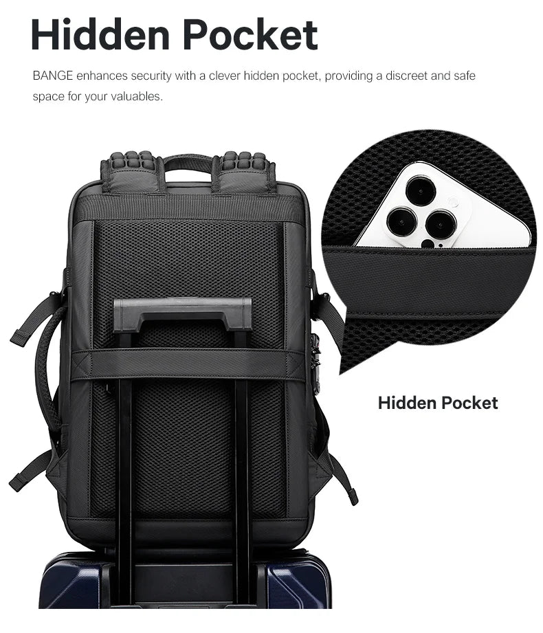 Uitbreidbare Waterdichte Reistas Rugzak – 17" Laptop Rugzak – Grote School‑ & Zaken Backpack – Reis & Hiking Unisex