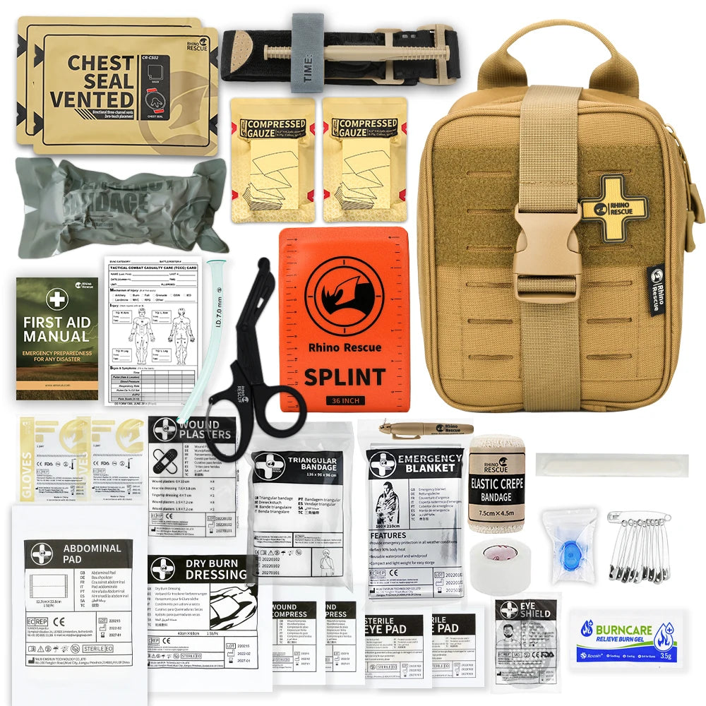 Complete IFAK Trauma Kit EHBO Set – Tactical Eerste Hulp Tas met Tourniquet & Verbanden voor Auto, Outdoor & Noodgevallen