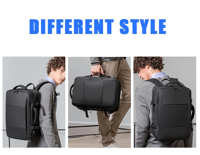 Uitbreidbare Heren Business Rugzak – Grote Capaciteit 17.3″ Laptop, USB‑Poort, Waterdicht Voor School, Werk & Reis