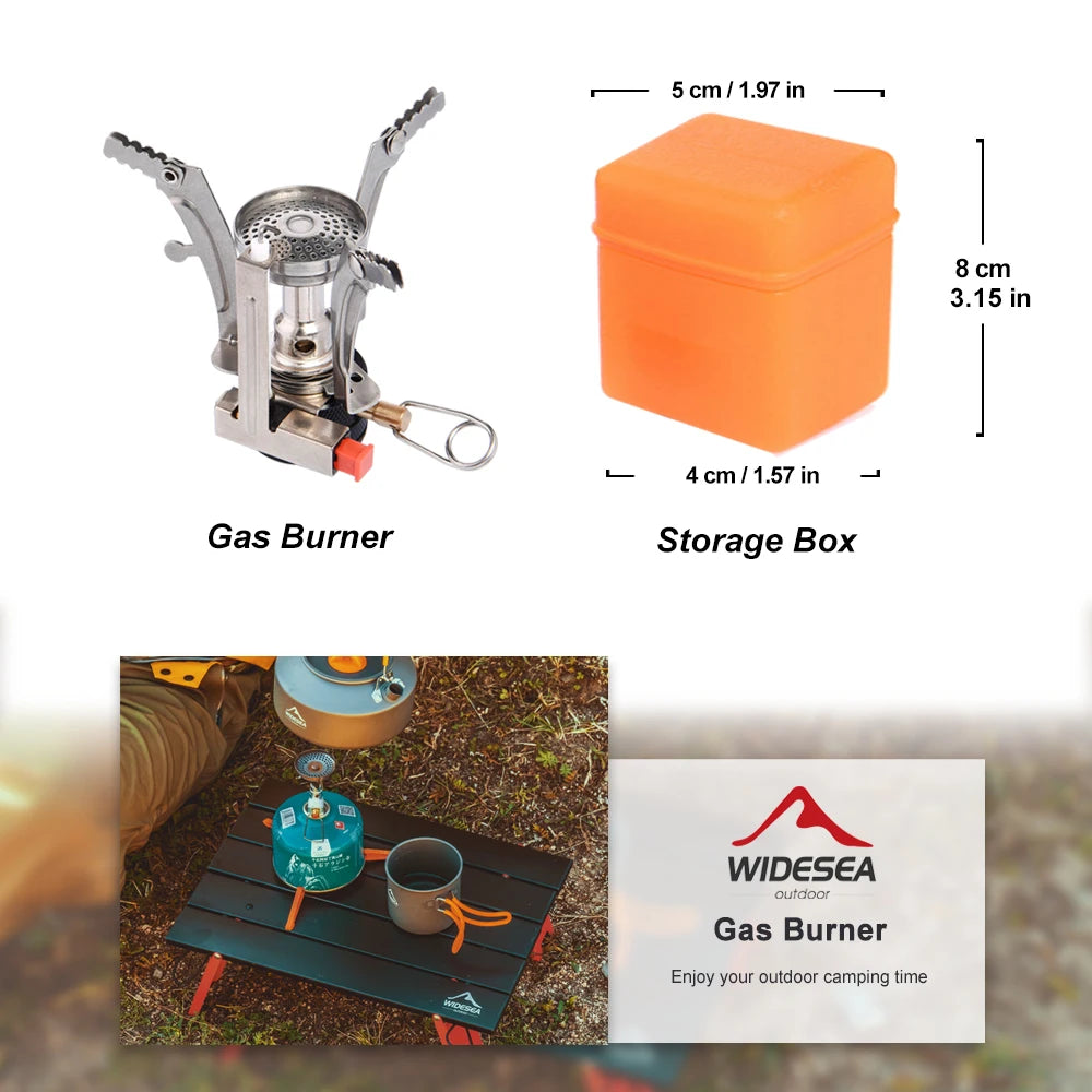 Ultralichte 3000W Camping Gasbrander – Draagbare Outdoor Kookbrander met Aluminium Body en Opbergdoos