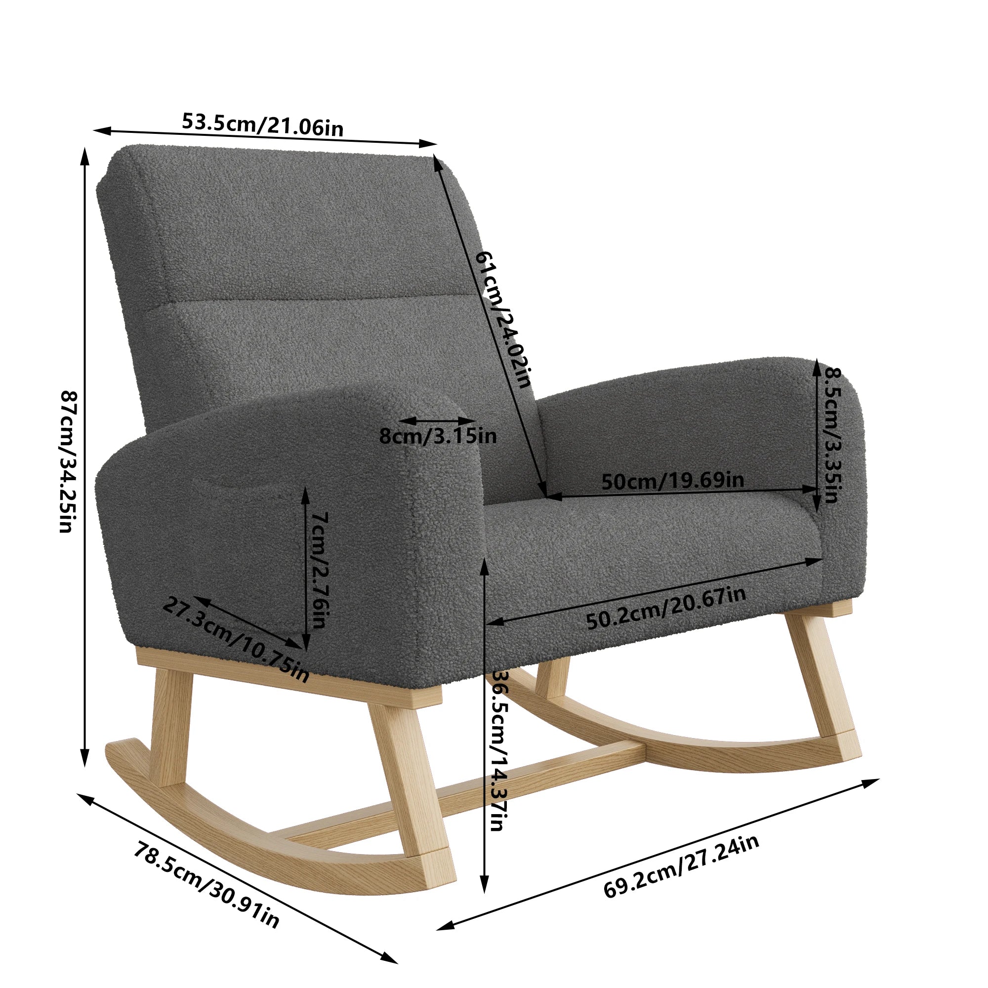 Fluwelen ergonomische schommelstoel – Luxe relaxstoel met comfortabele bekleding en stevig frame