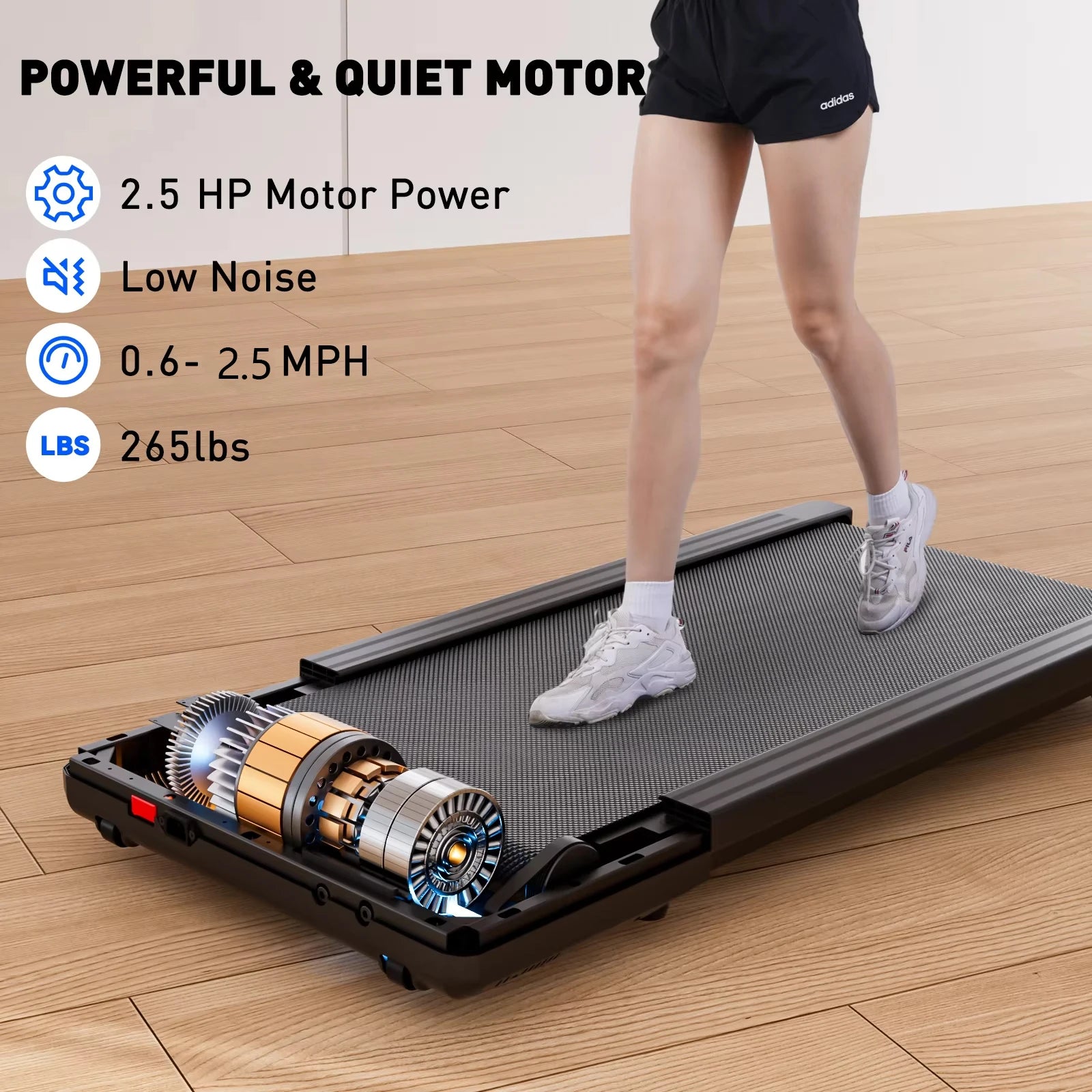 Walking Pad Loopband 2.5HP – Compacte Elektrische Treadmill voor Thuis en Kantoor
