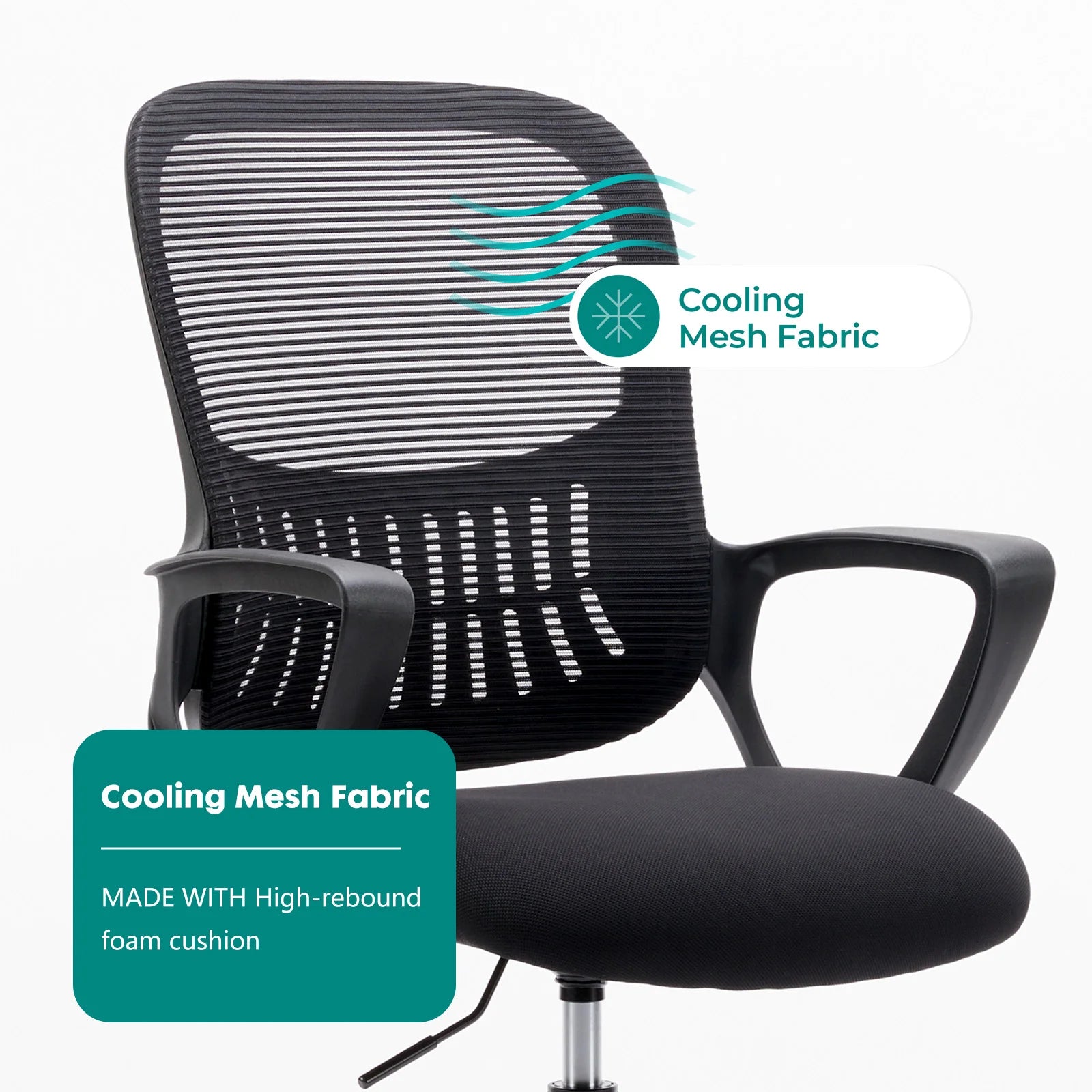 Ergonomische Mesh Bureaustoel – Comfortabele Kantelbare Bureaustoel met Lendensteun en Wielen