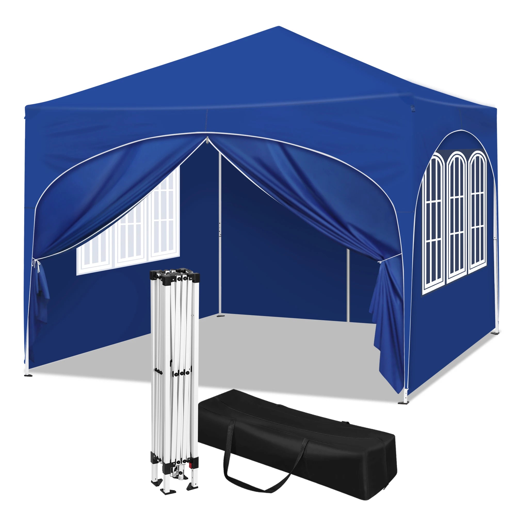 Opvouwbare Partytent 3x3 m Waterafstotend – Pop-up Tuintent met 4 Zijwanden, UV50+ Bescherming & Draagtas
