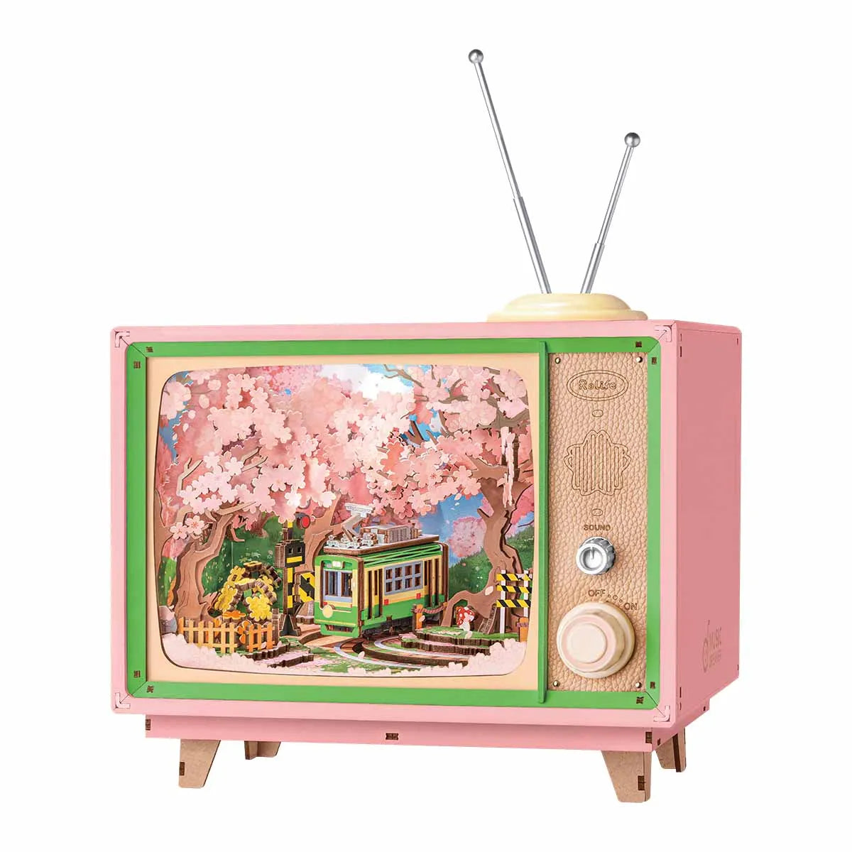 3D Houten Muziekdoos Sakura – DIY Puzzel met LED Licht – Creatief Knutselpakket voor Kinderen en Volwassenen