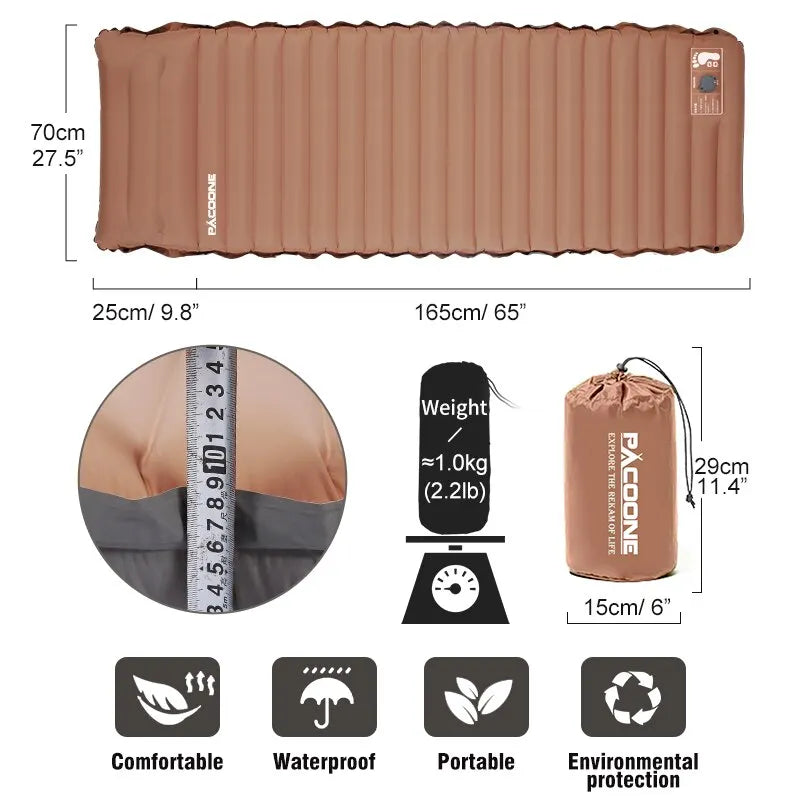 Ultralichte zelfopblazende slaapmat | Comfortabele camping‑ & strandmatras