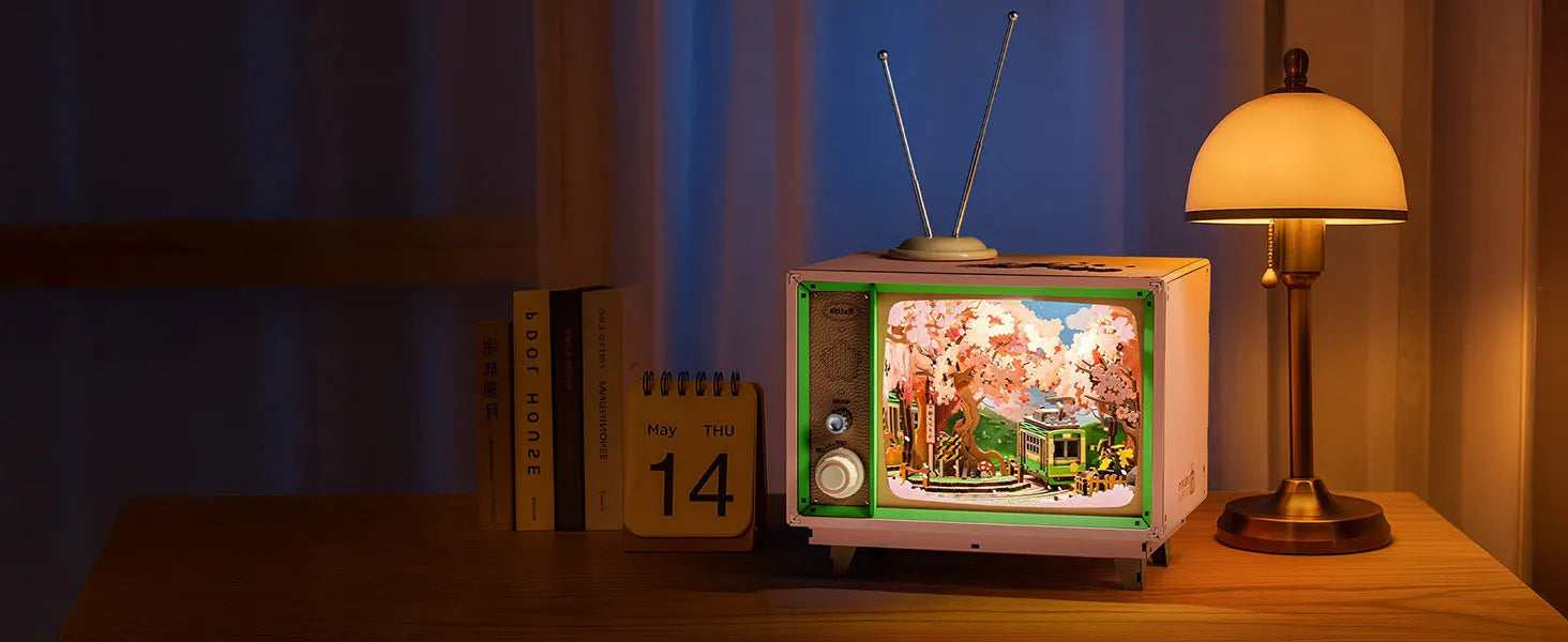 3D Houten Muziekdoos Sakura – DIY Puzzel met LED Licht – Creatief Knutselpakket voor Kinderen en Volwassenen