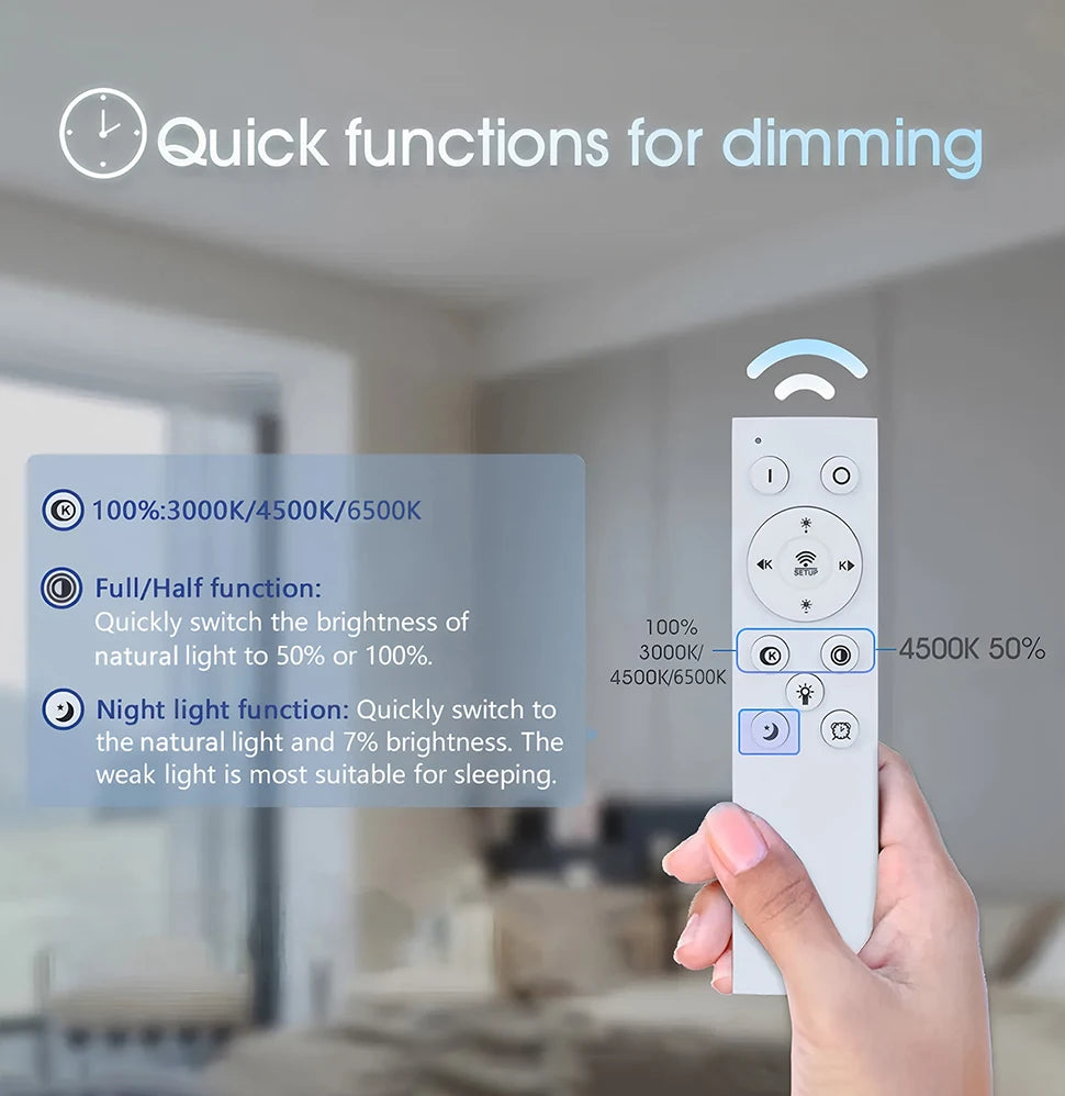 Moderne LED Plafondlamp met Afstandsbediening & App – Dimbare Smart Verlichting voor Woonkamer, Slaapkamer & Keuken