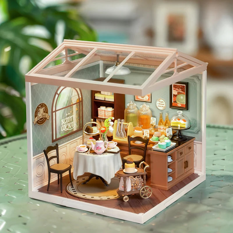 Miniatuur Poppenhuis Bouwset – Burgers Bar Thema – Creatieve DIY Bouwstenen voor Kinderen en Tieners