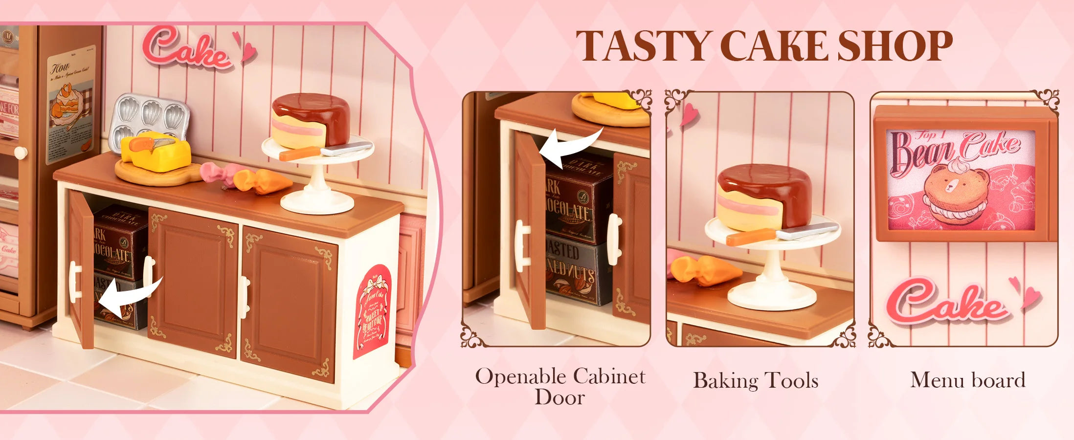 3D Puzzel Miniatuur Roze Slaapkamer – DIY Bouwset voor Creatieve Hobbyisten en Poppenhuisfans
