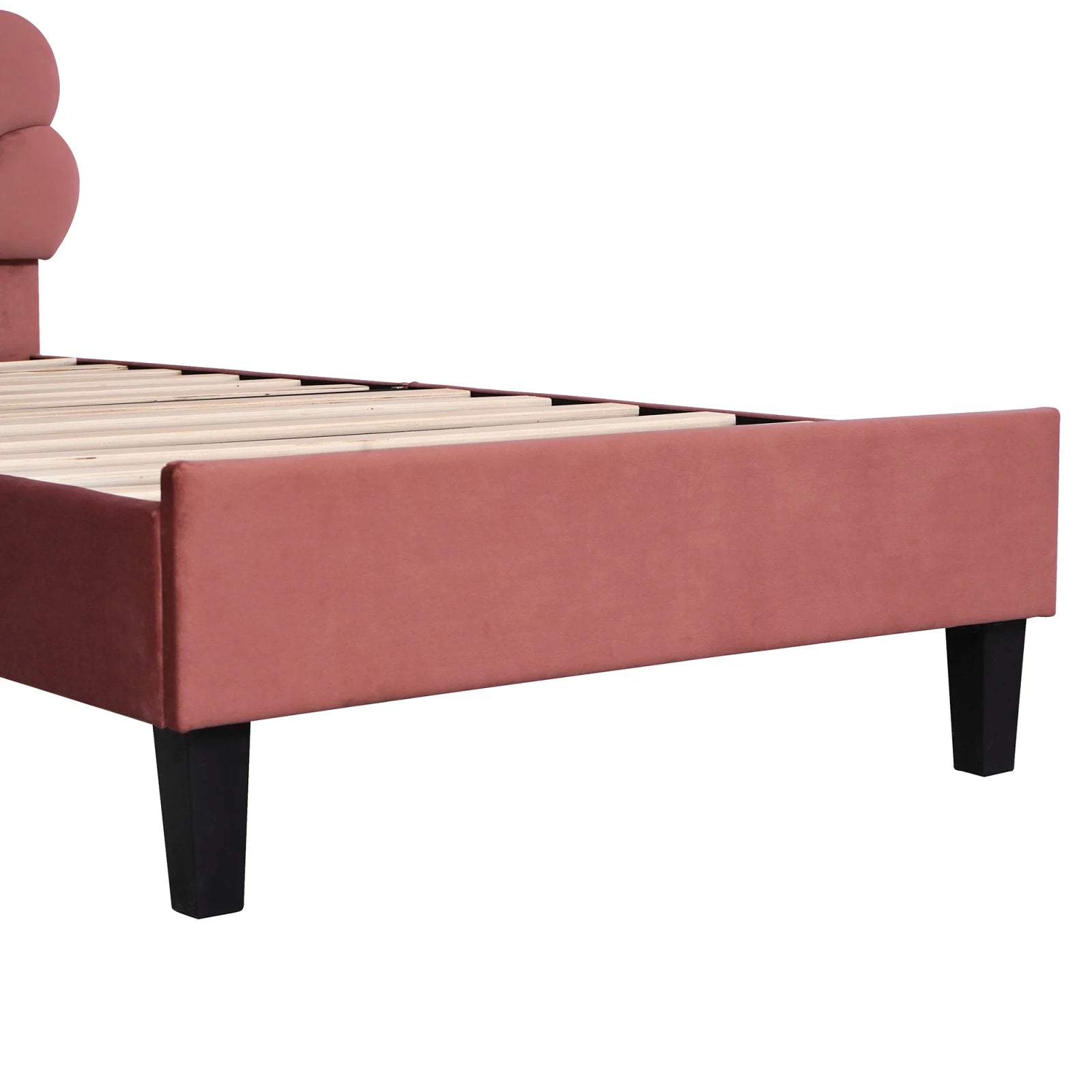 Kinderbed 90x200 Meisjesbed Fluweel Bloemenkroon – Speels & Stijlvol