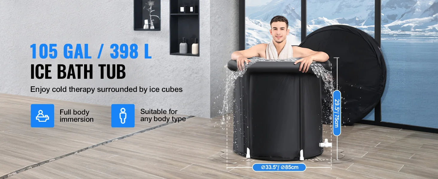 Opblaasbaar IJsbad Dompelbad – Draagbaar Koudwaterbad voor Atleten en Sportherstel – 330 Liter