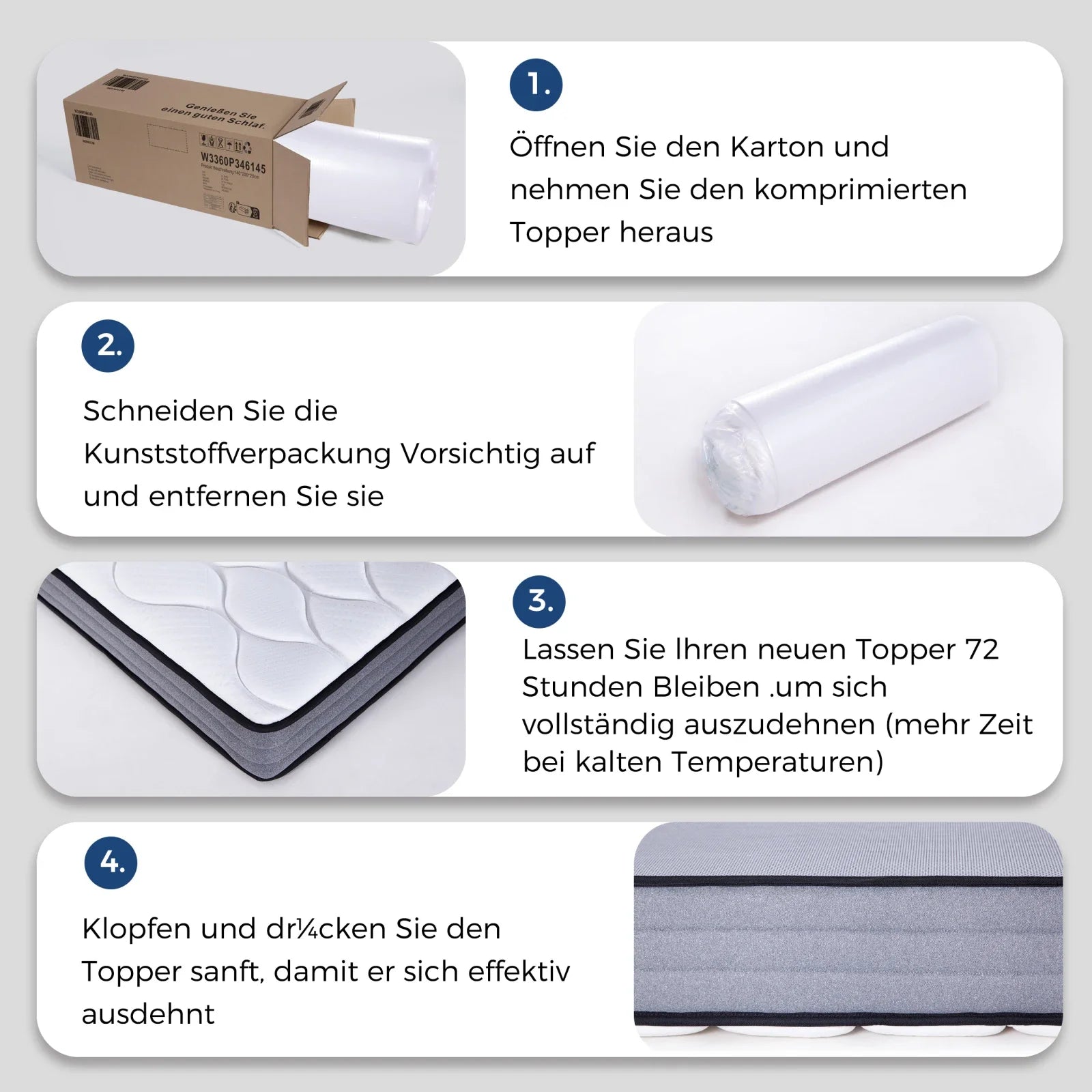 Pocketveringmatras 90x200 cm – 7‑zones H3 – Ergonomische ondersteuning & comfort
