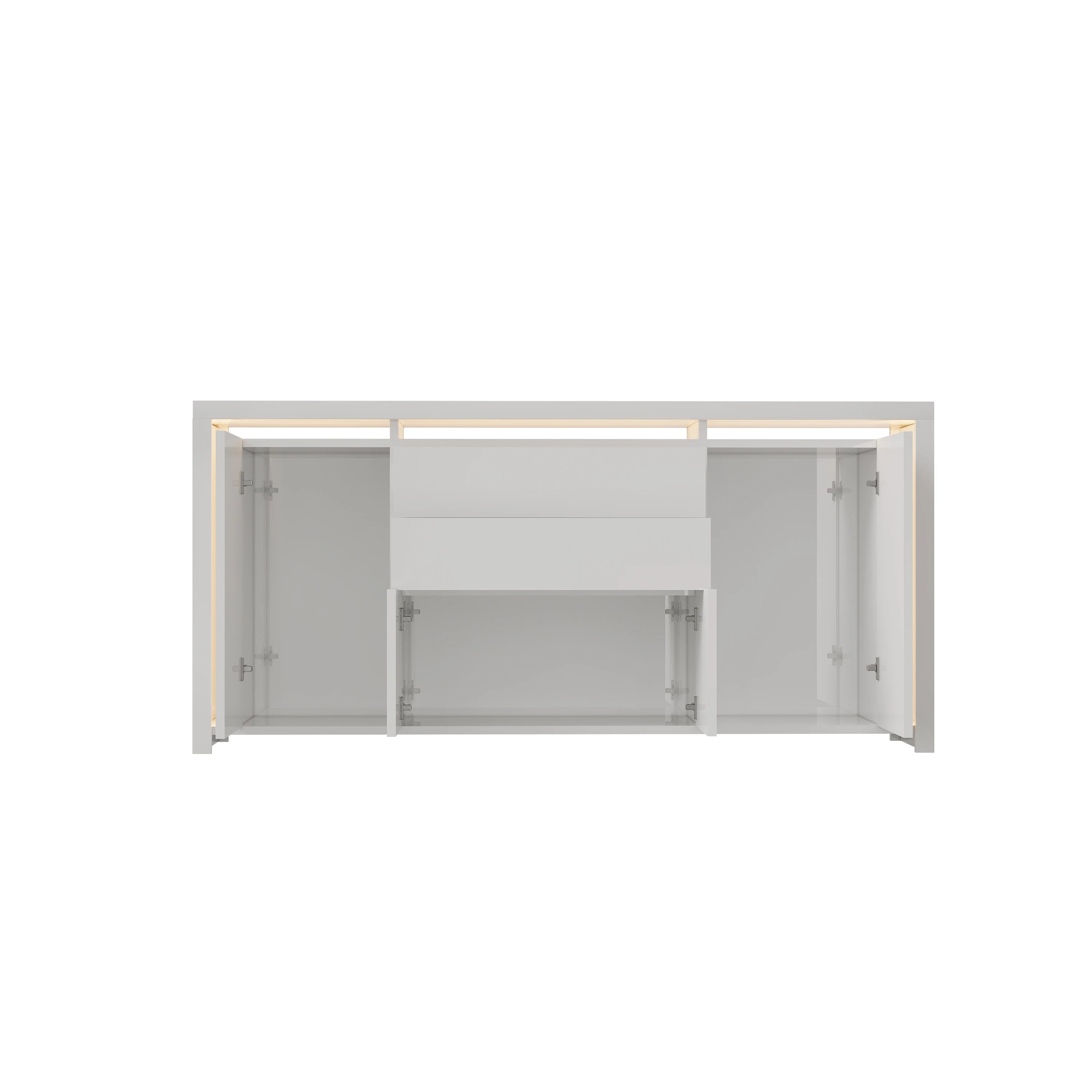 Hoogglans Buffetkast met LED Verlichting – Modern Dressoir met Opbergruimte