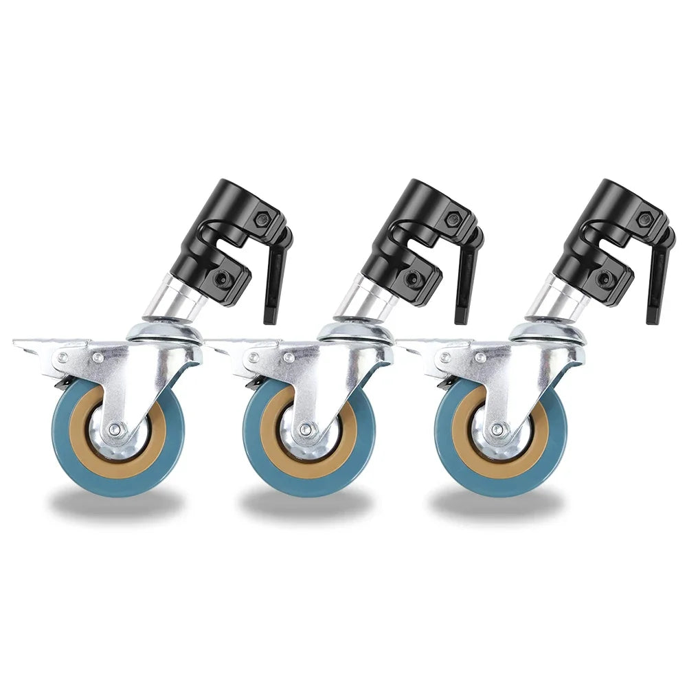 3x C-Stand Zwenkwielen 25mm – Vergrendelbare Wielen voor Lichtstatief en Magic Arm – Fotografie Accessoires