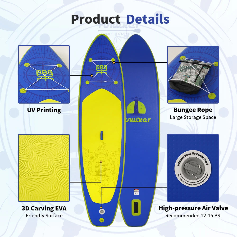 Opblaasbaar SUP Board Set – Stand Up Paddle Board met Accessoires – 350 cm – Complete Paddle Board voor Beginners & Gevorderden