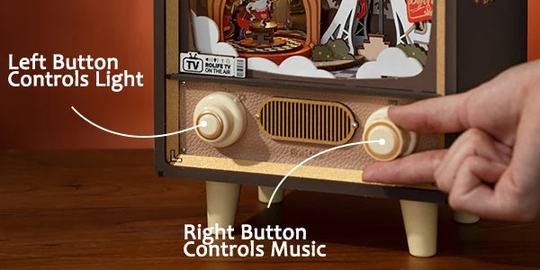 3D Houten Muziekdoos Reuzenrad met Licht – Sunset Carnival Nachtlampje en Decoratie – USB Oplaadbaar voor Woonkamer en Slaapkamer