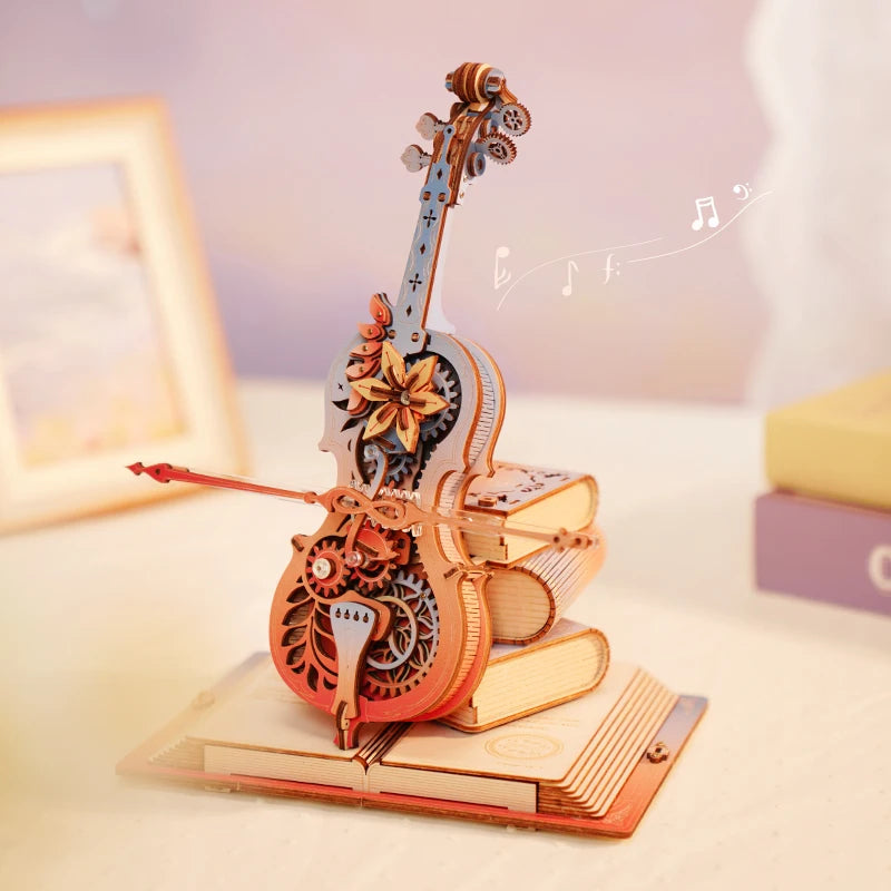 3D Houten Muziekdoos Puzzel – Mechanisch Bouwpakket voor Volwassenen en Kinderen – Creatief Cadeau