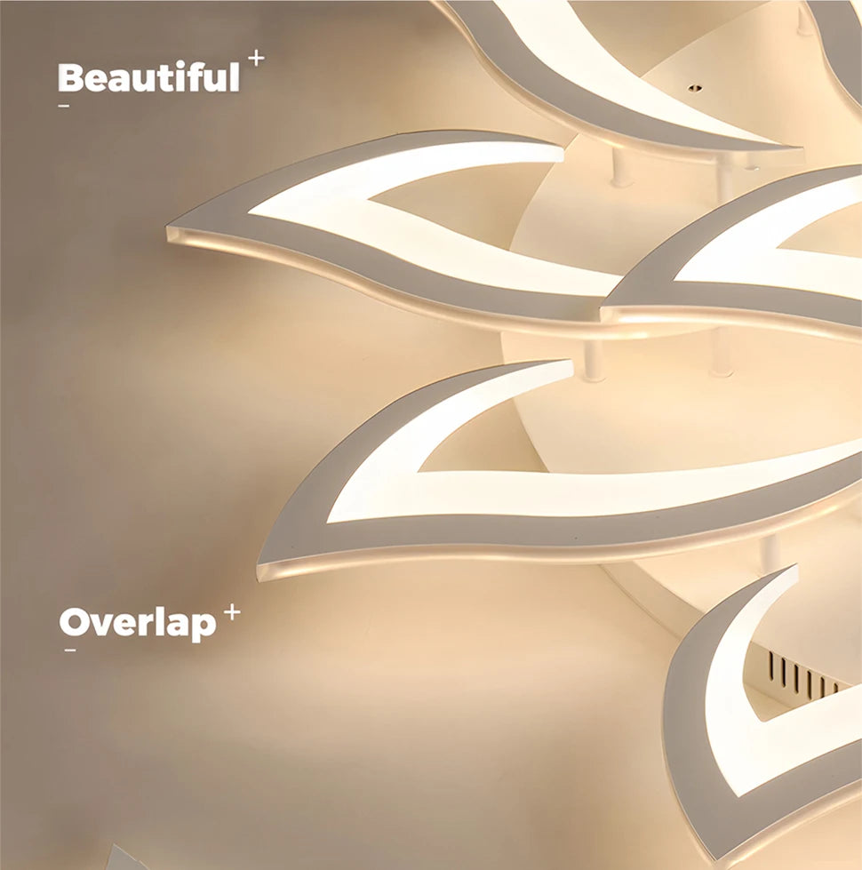 Moderne Bloem Plafondlamp LED – Dimbare Luxe Kroonluchter met Afstandsbediening – Nordic Design voor Woonkamer & Slaapkamer