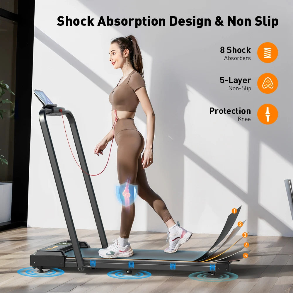 Loopband voor Thuis – 2-in-1 Inklapbare Walking Pad met 10 km/u en 2.5HP Motor