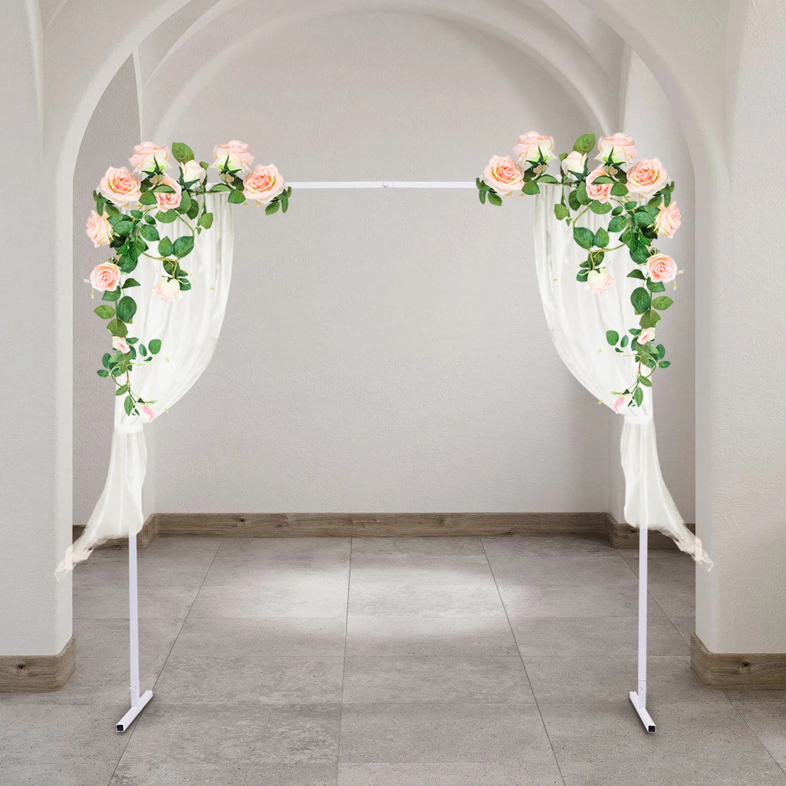 Verstelbare Bruiloft Boog Standaard 2x2m – Wit Metalen Frame voor Feestdecoratie, Bruiloften en Fotoshoots