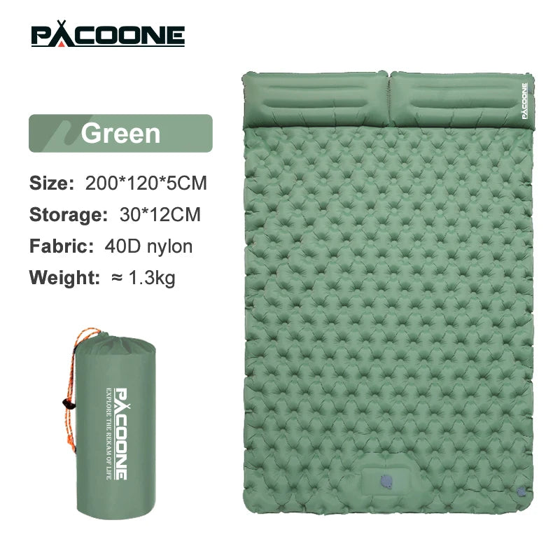 Opblaasbaar Camping Matras voor 2 Personen met Ingebouwde Pomp – Ultralicht, Compact & Waterdicht Slaapmatje voor Kamperen, Trekking & Festivals