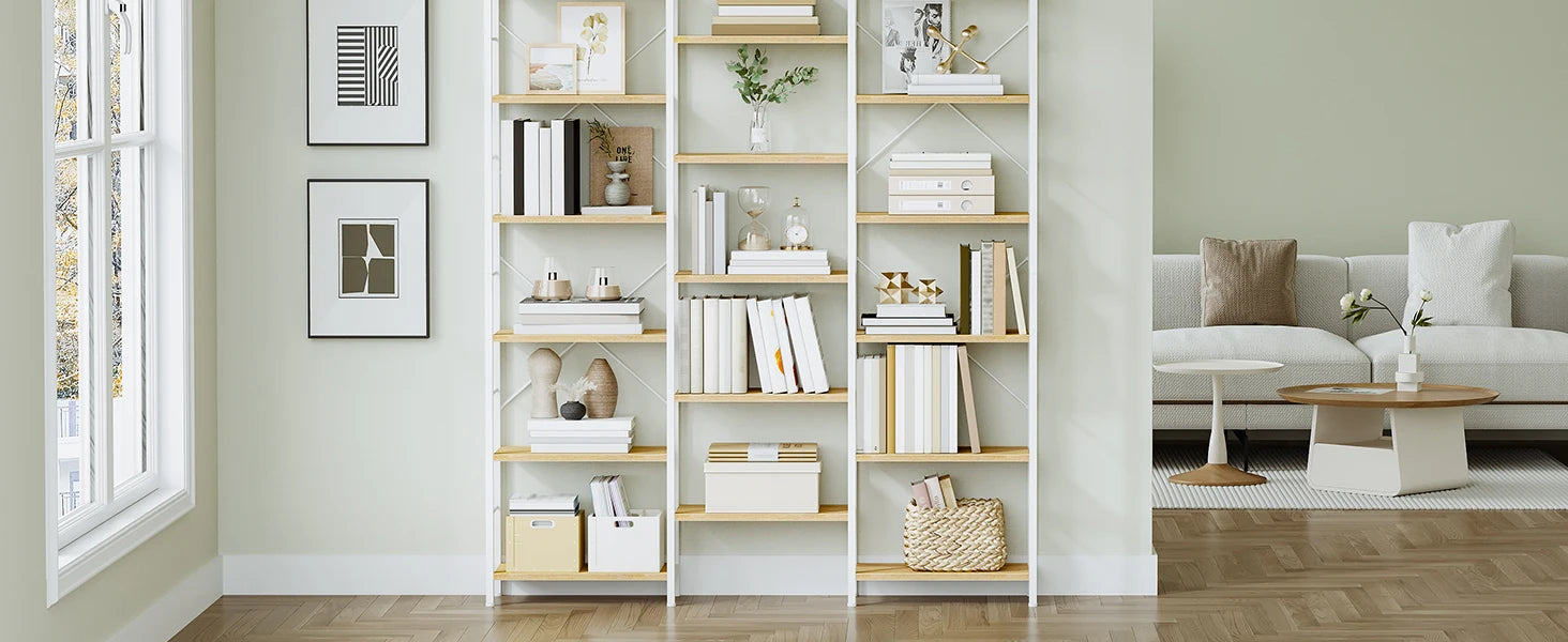 Boekenkast met 17 Verstelbare Planken – Open Opbergmeubel voor Woonkamer, Kantoor en Slaapkamer