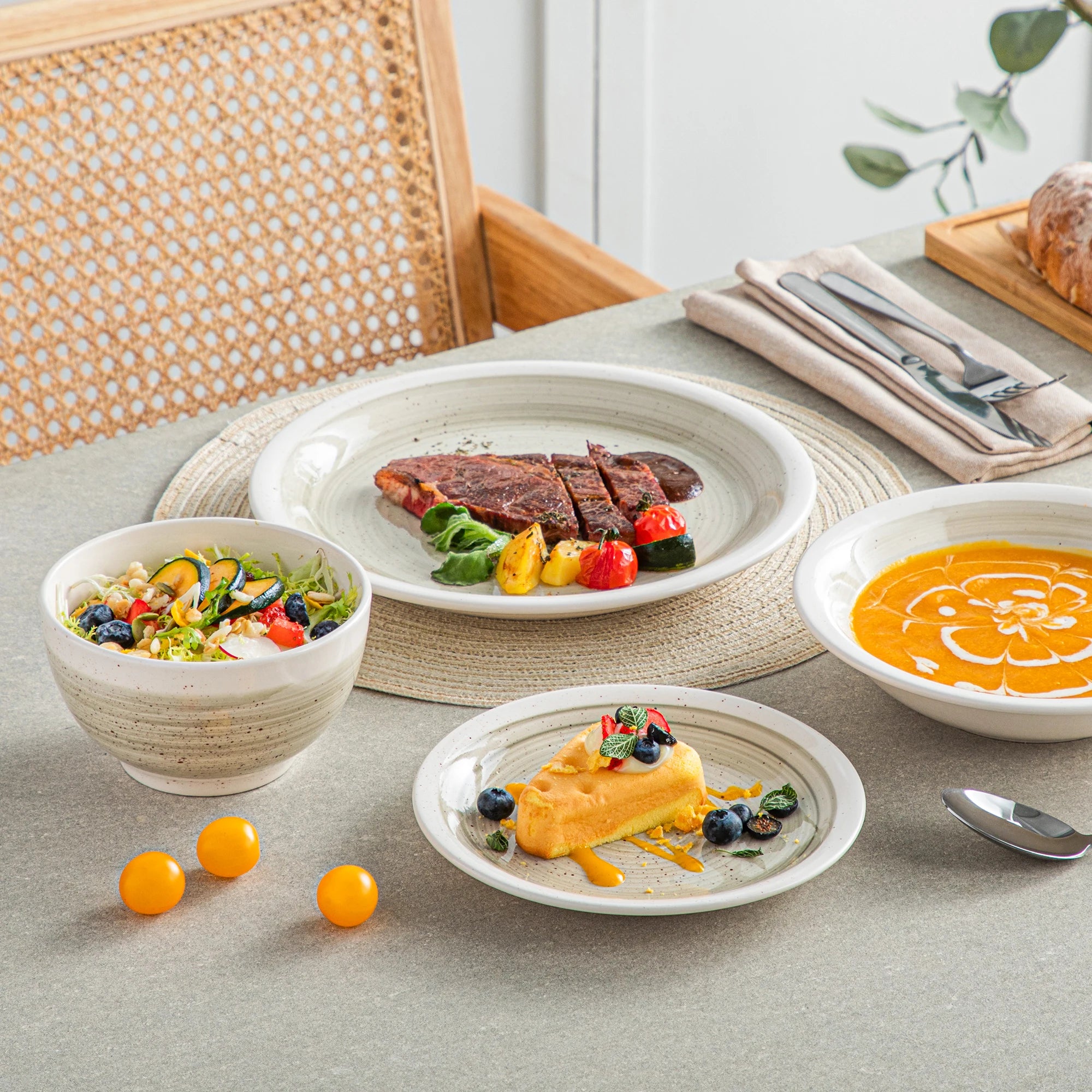 Steengoed Servies Set 16-delig – Duurzaam en Stijlvol Tafelservies voor Dagelijks Gebruik