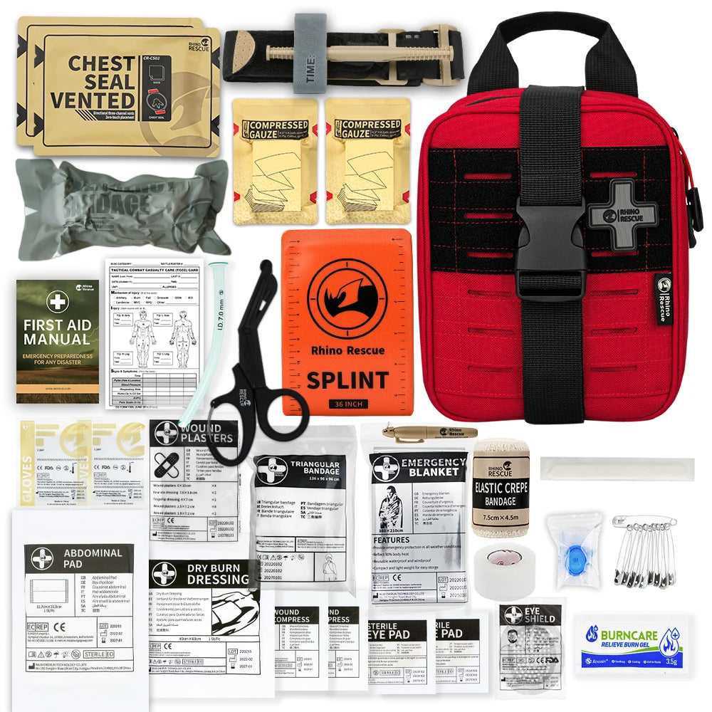 Complete IFAK Trauma Kit EHBO Set – Tactical Eerste Hulp Tas met Tourniquet & Verbanden voor Auto, Outdoor & Noodgevallen