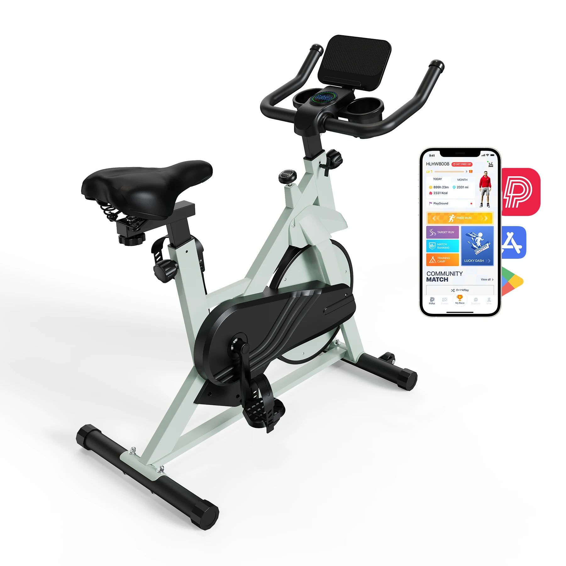 Magnetische Hometrainer met Tablethouder – Stille Indoor Fiets voor Thuis