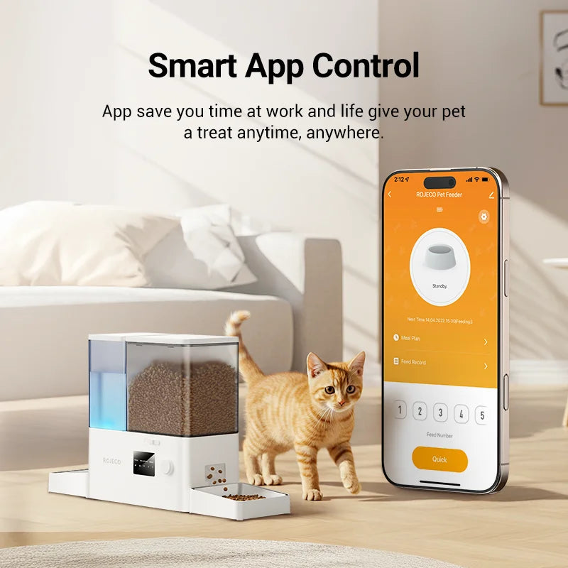 Automatische Voerbak met Waterfontein en WIFI App – 8,5L Slimme Voerdispenser voor Katten en Honden – Programmeerbaar & Op Afstand Bedienbaar