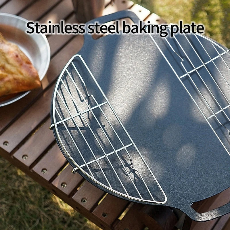 Roestvrijstalen BBQ Grillrek – Anti‑Aanbrand Barbecue Net voor Camping & Outdoor Grill