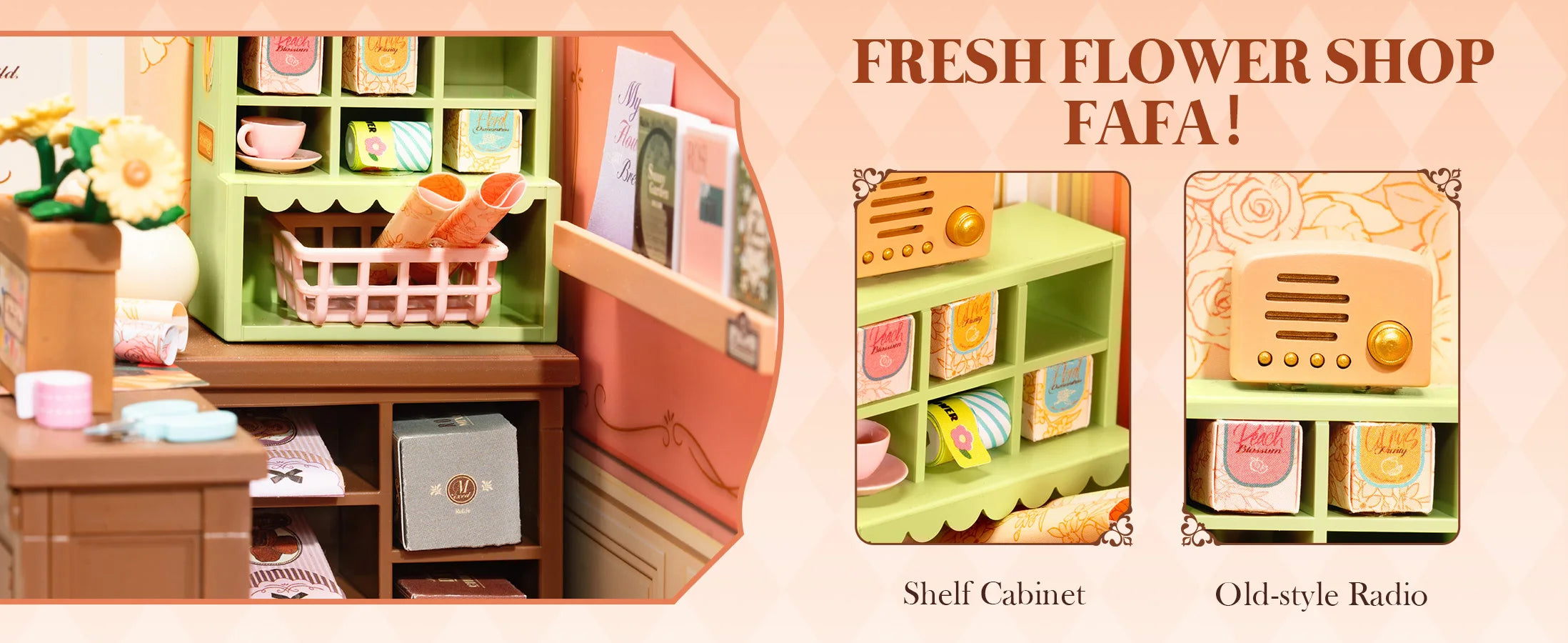 3D Puzzel Miniatuur Roze Slaapkamer – DIY Bouwset voor Creatieve Hobbyisten en Poppenhuisfans