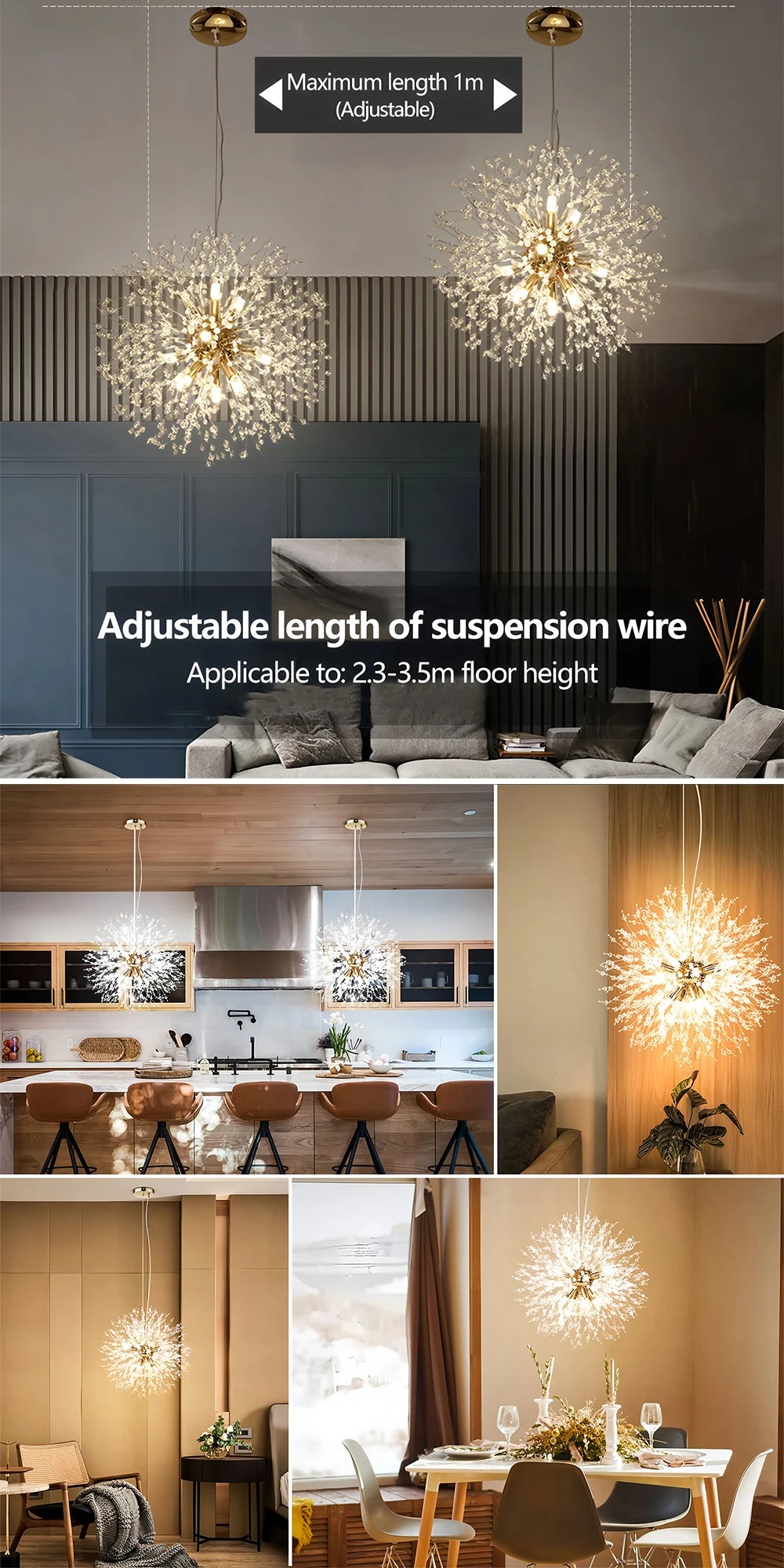 Luxe Paardenbloem Plafondlamp met Kristal – Moderne LED Kroonluchter Goud/Zilver met Afstandsbediening