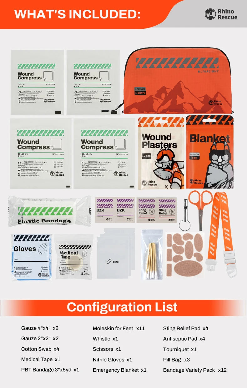 Waterdichte Outdoor EHBO‑set – Complete Eerste Hulp Kit voor Reizen, Wandelen & Auto